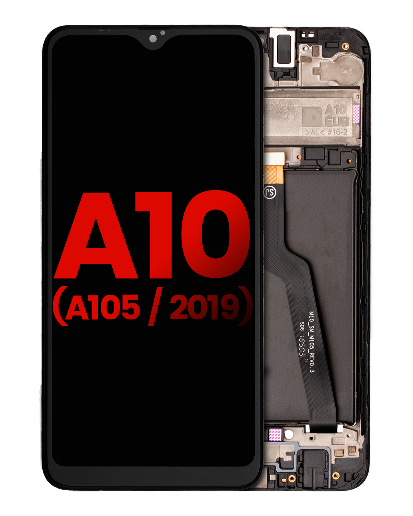 LCD Assembly With Frame For Samsung Galaxy A10 (A105 / 2019) (Dual Card Version) (Aftermarket Plus) (All Colors) replacement part product image 1 - SKU 107082020010