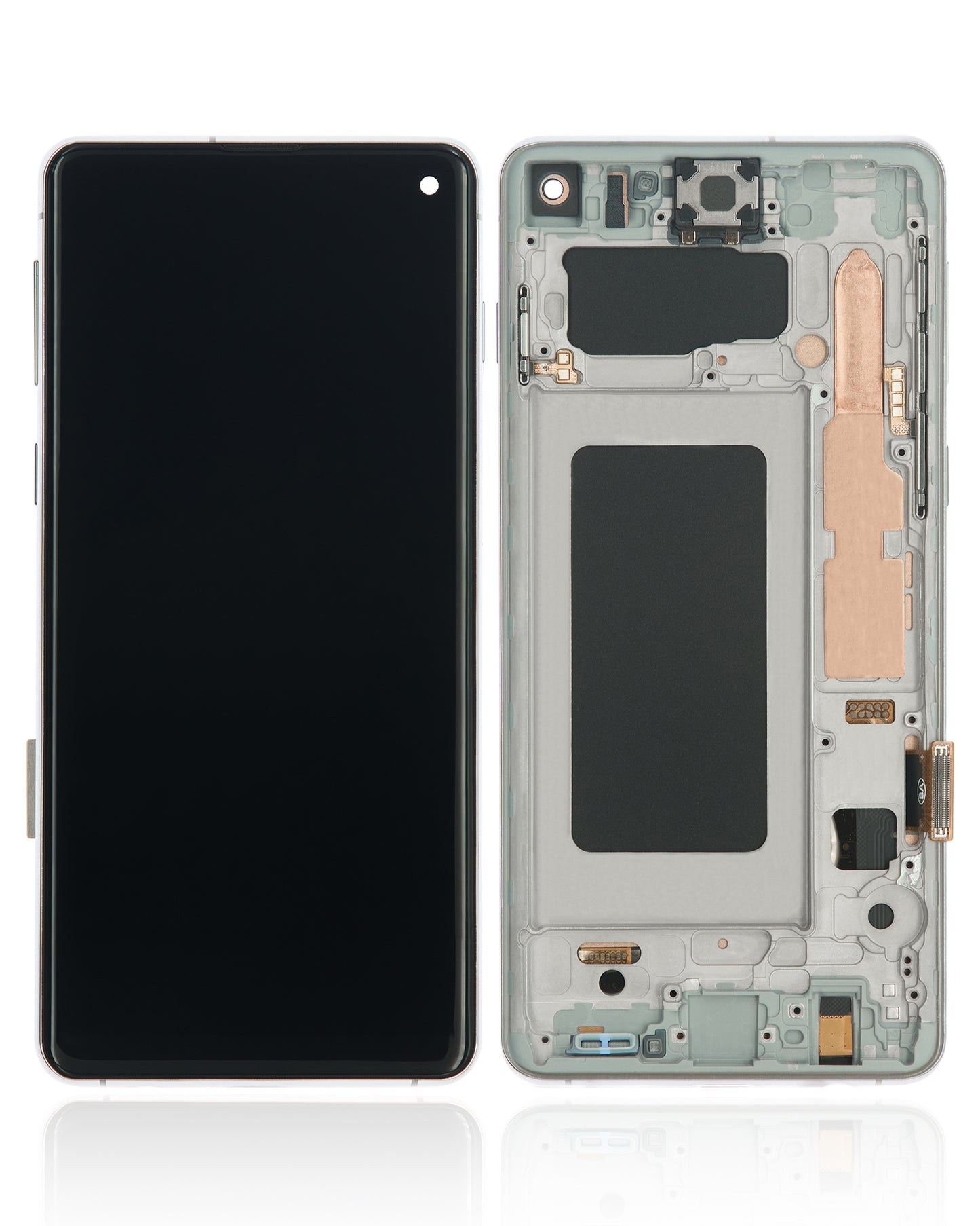 LCD Assembly With Frame (Without Fingerprint Sensor) For Samsung Galaxy S10 (Aftermarket Plus: TFT) (Prism White)