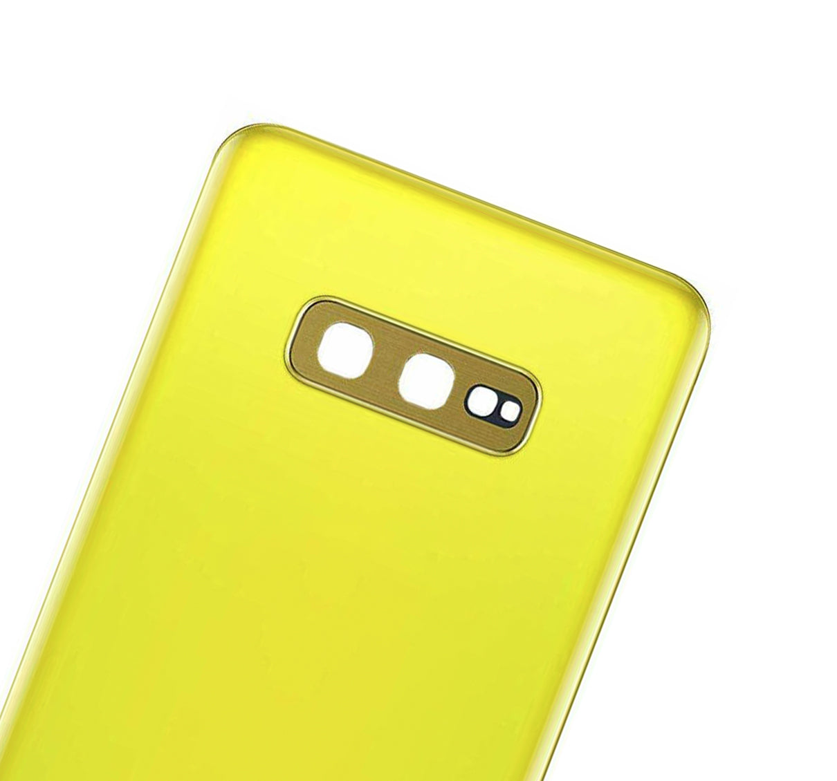 Back cover Glass With Camera Lens For Samsung Galaxy S10E (No Logo) (Aftermarket Plus) (Canary Yellow)