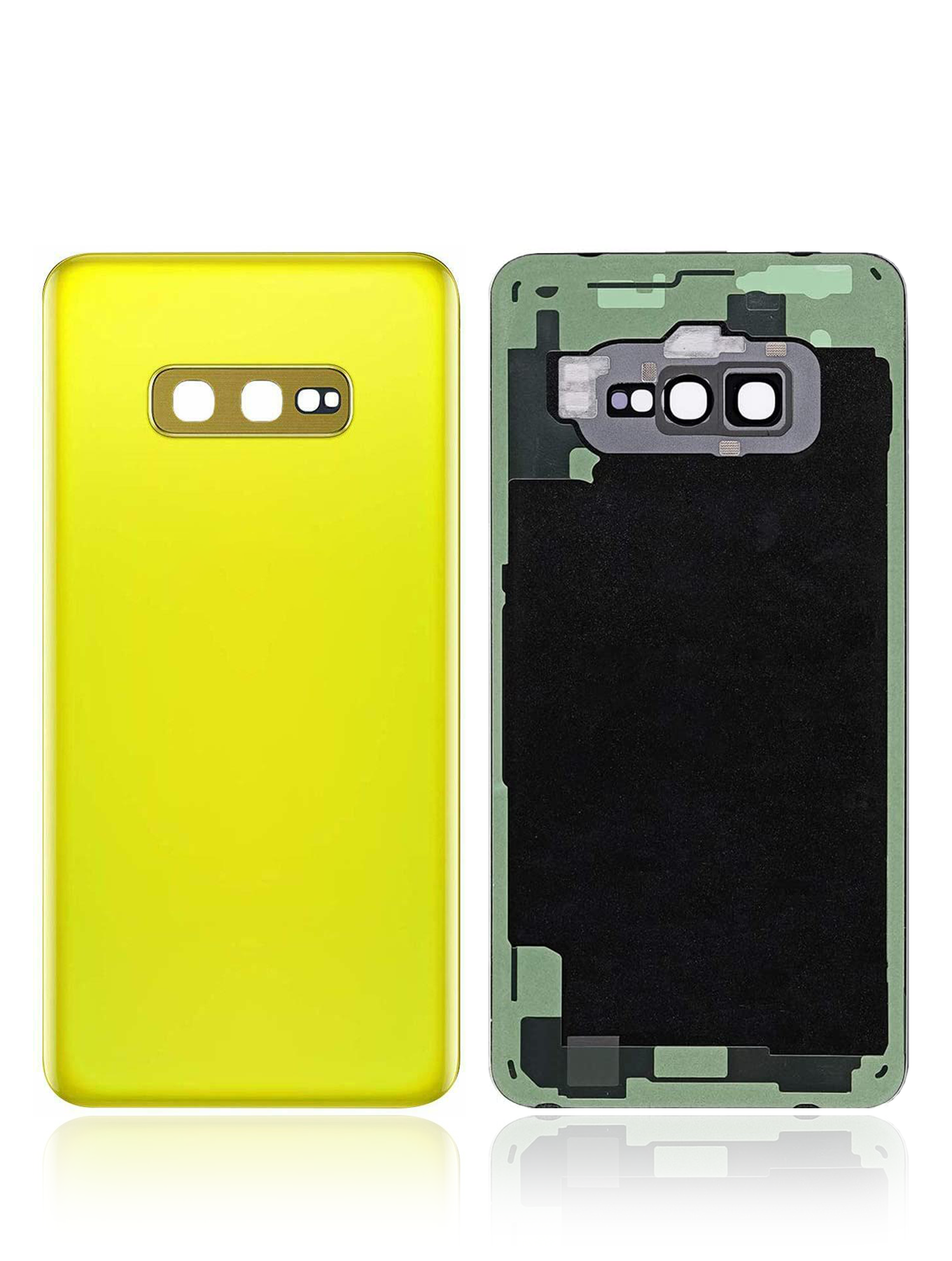 Back cover Glass With Camera Lens For Samsung Galaxy S10E (No Logo) (Aftermarket Plus) (Canary Yellow)