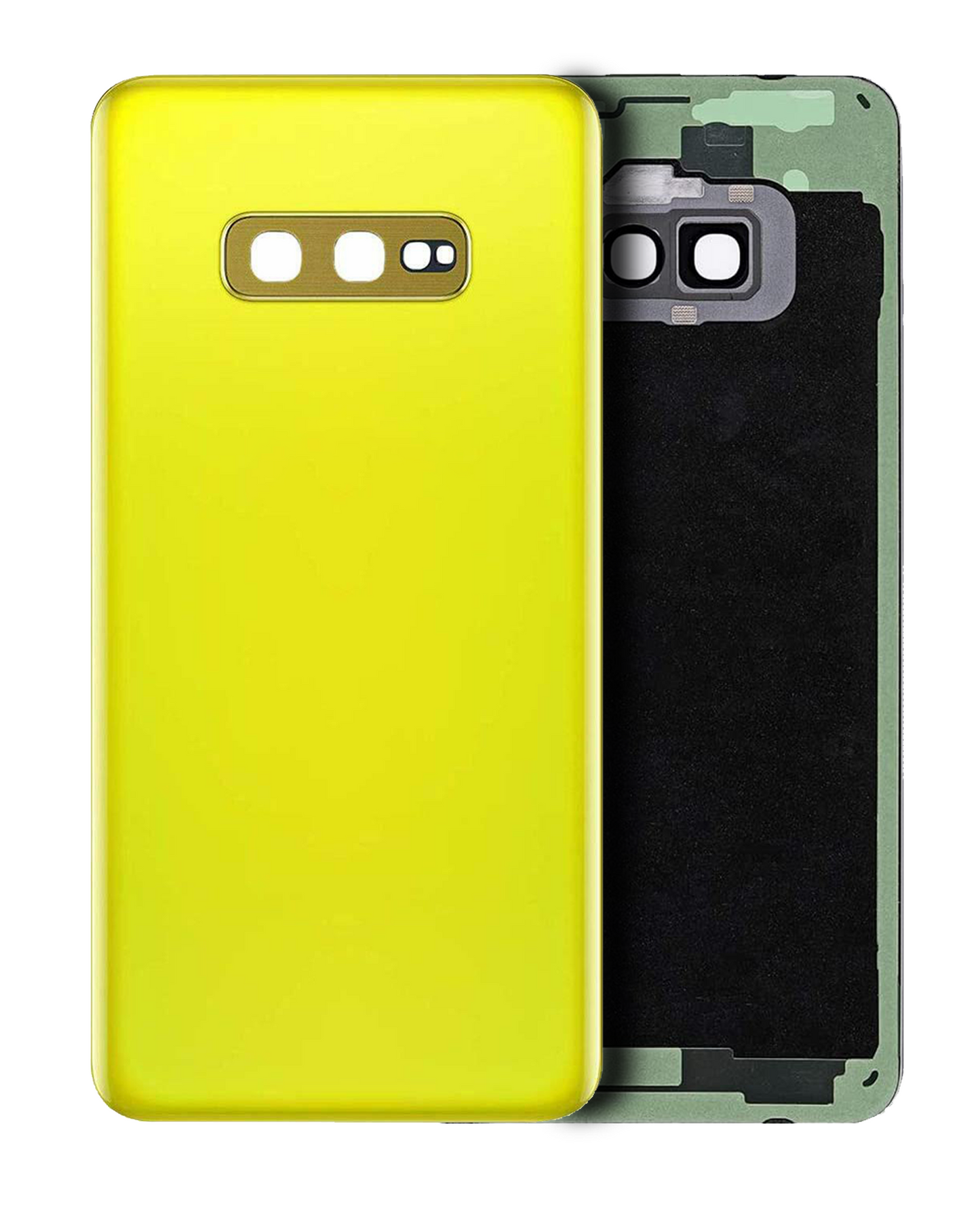 Back cover Glass With Camera Lens For Samsung Galaxy S10E (No Logo) (Aftermarket Plus) (Canary Yellow)