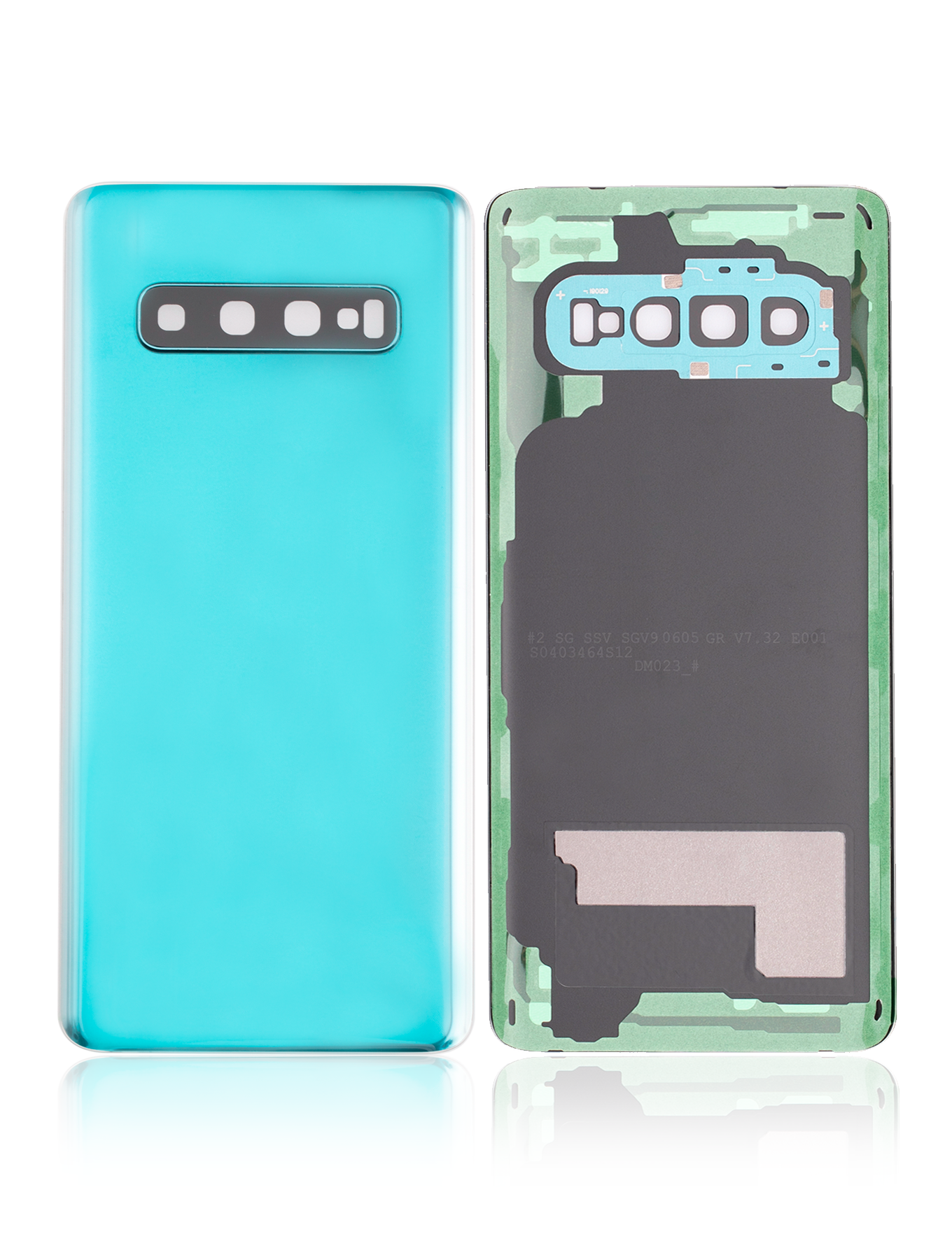 Back cover Glass With Camera Lens For Samsung Galaxy S10 (No Logo) (Aftermarket Plus) (Prism Green)