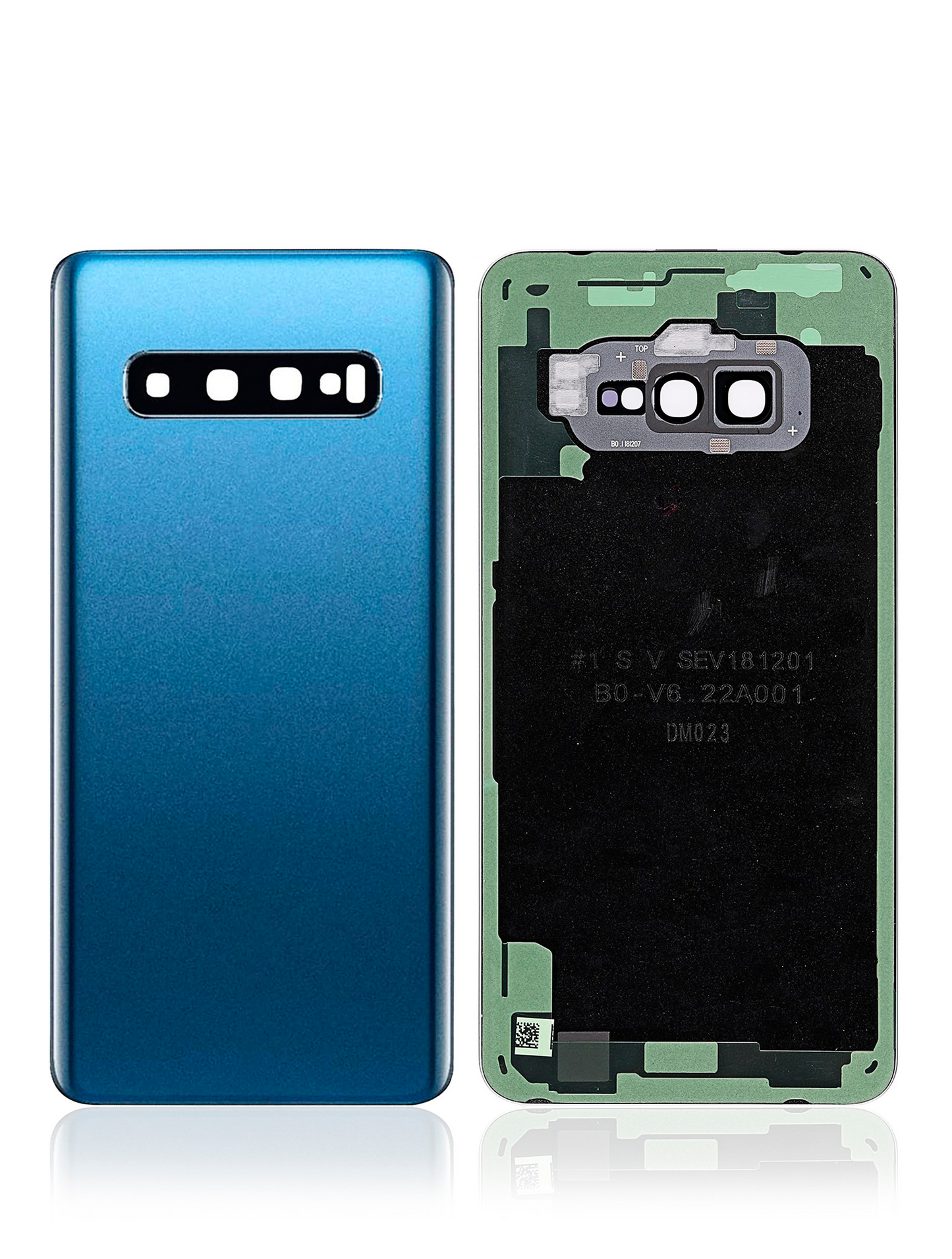 Back cover Glass With Camera Lens For Samsung Galaxy S10 (No Logo) (Aftermarket Plus) (Prism Blue)