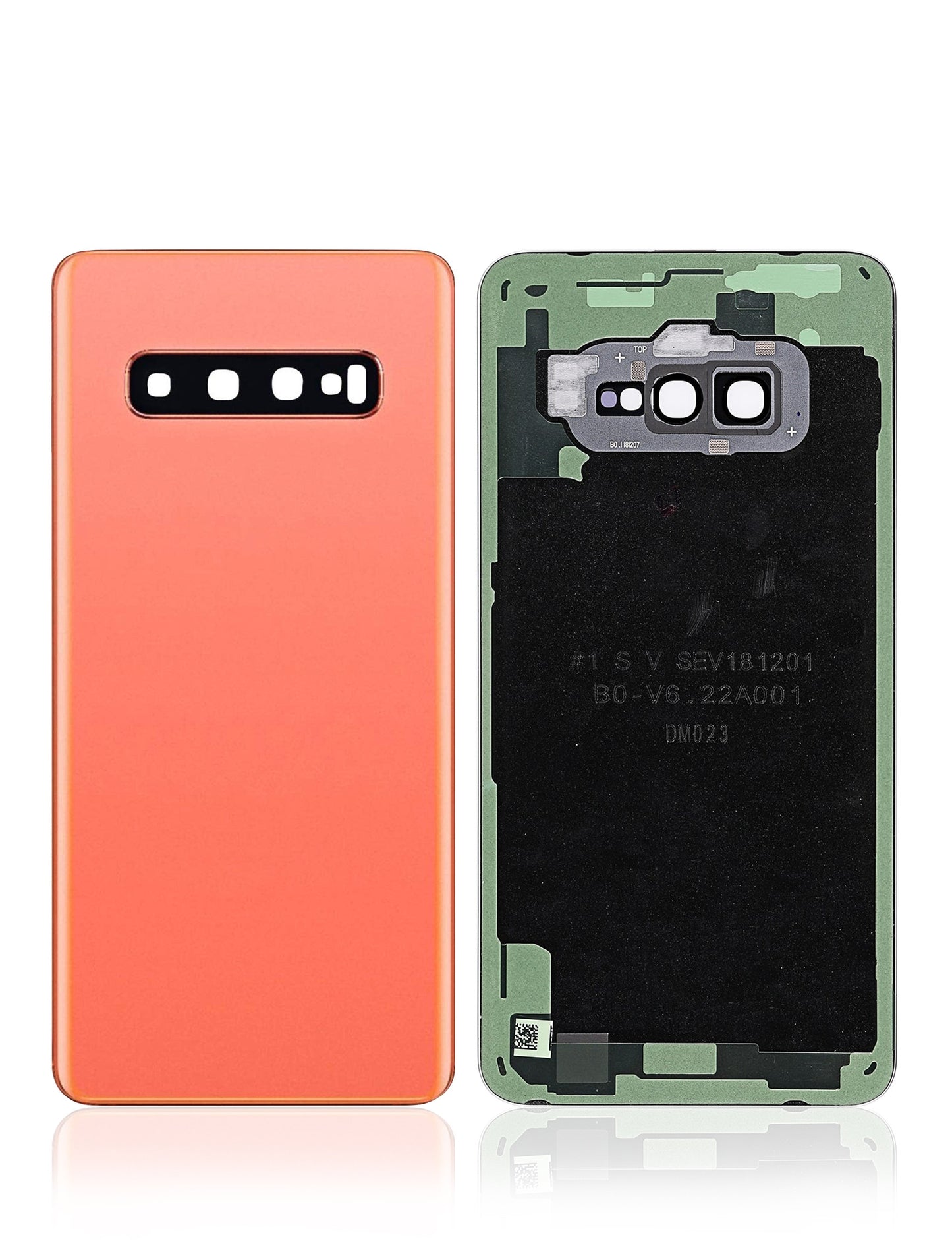 Back cover Glass With Camera Lens For Samsung Galaxy S10 (No Logo) (Aftermarket Plus) (Flamingo Pink)
