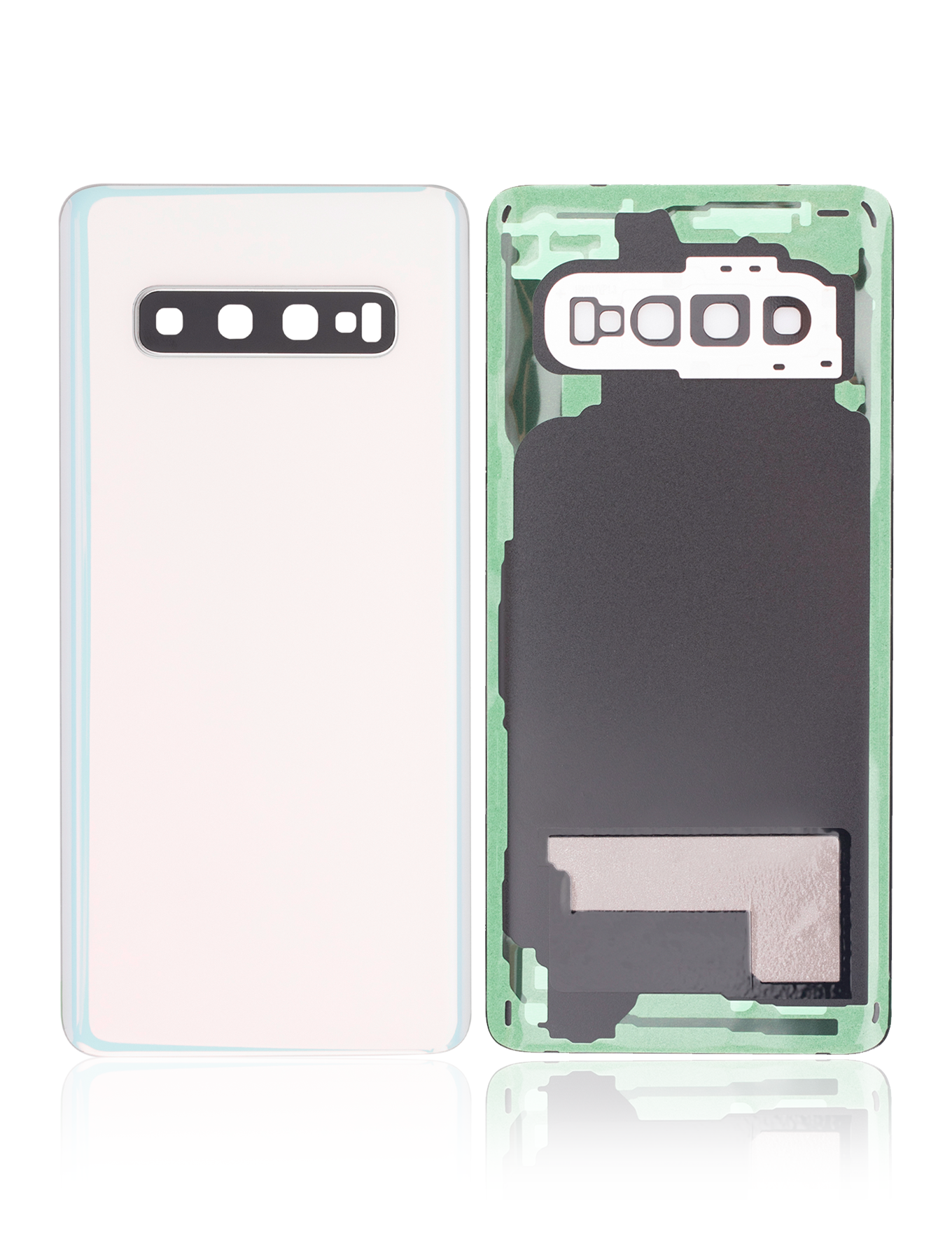 Back cover Glass With Camera Lens For Samsung Galaxy S10 (No Logo) (Aftermarket Plus) (Prism White)