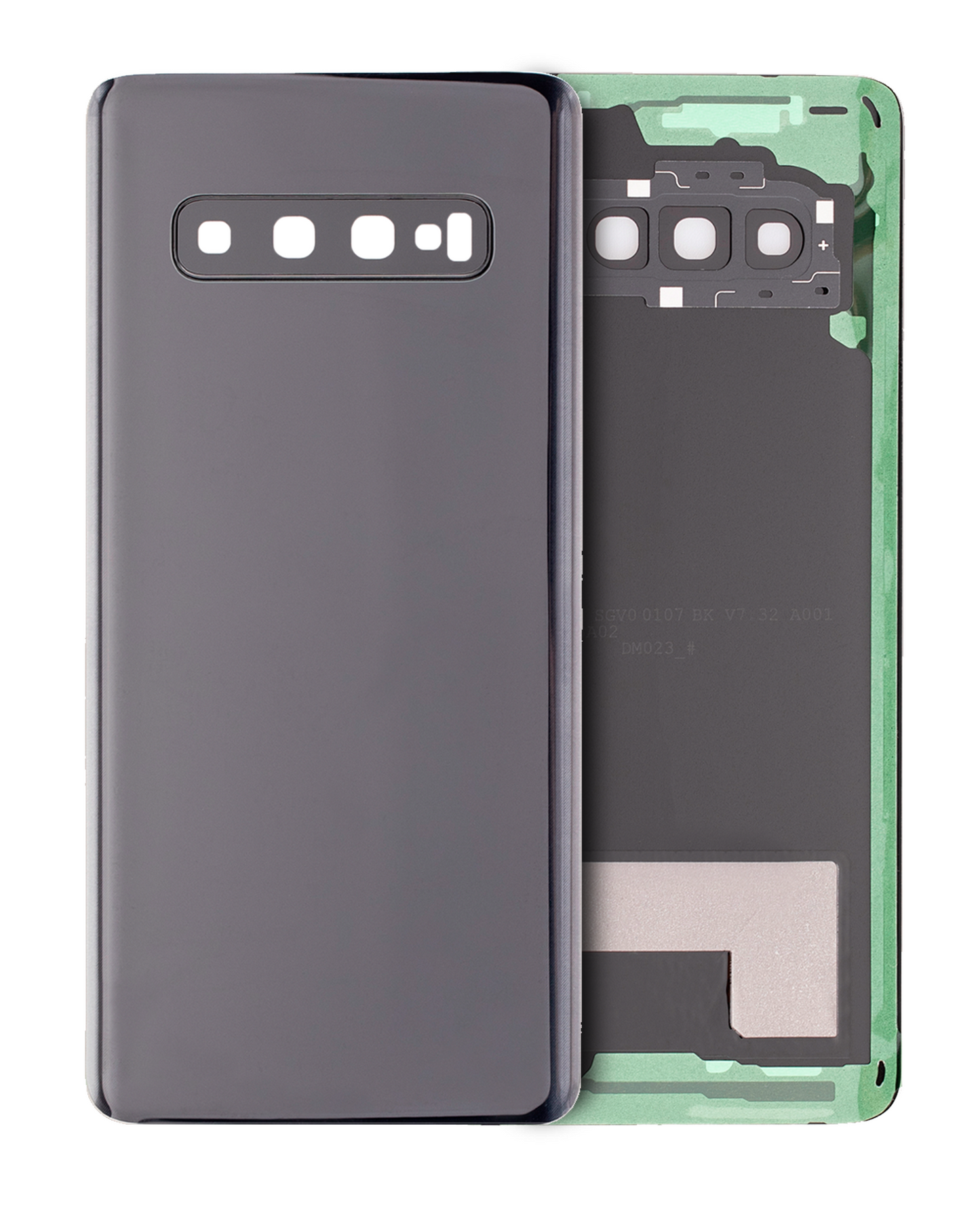 Back cover Glass With Camera Lens For Samsung Galaxy S10 (No Logo) (Aftermarket Plus) (Prism Black)