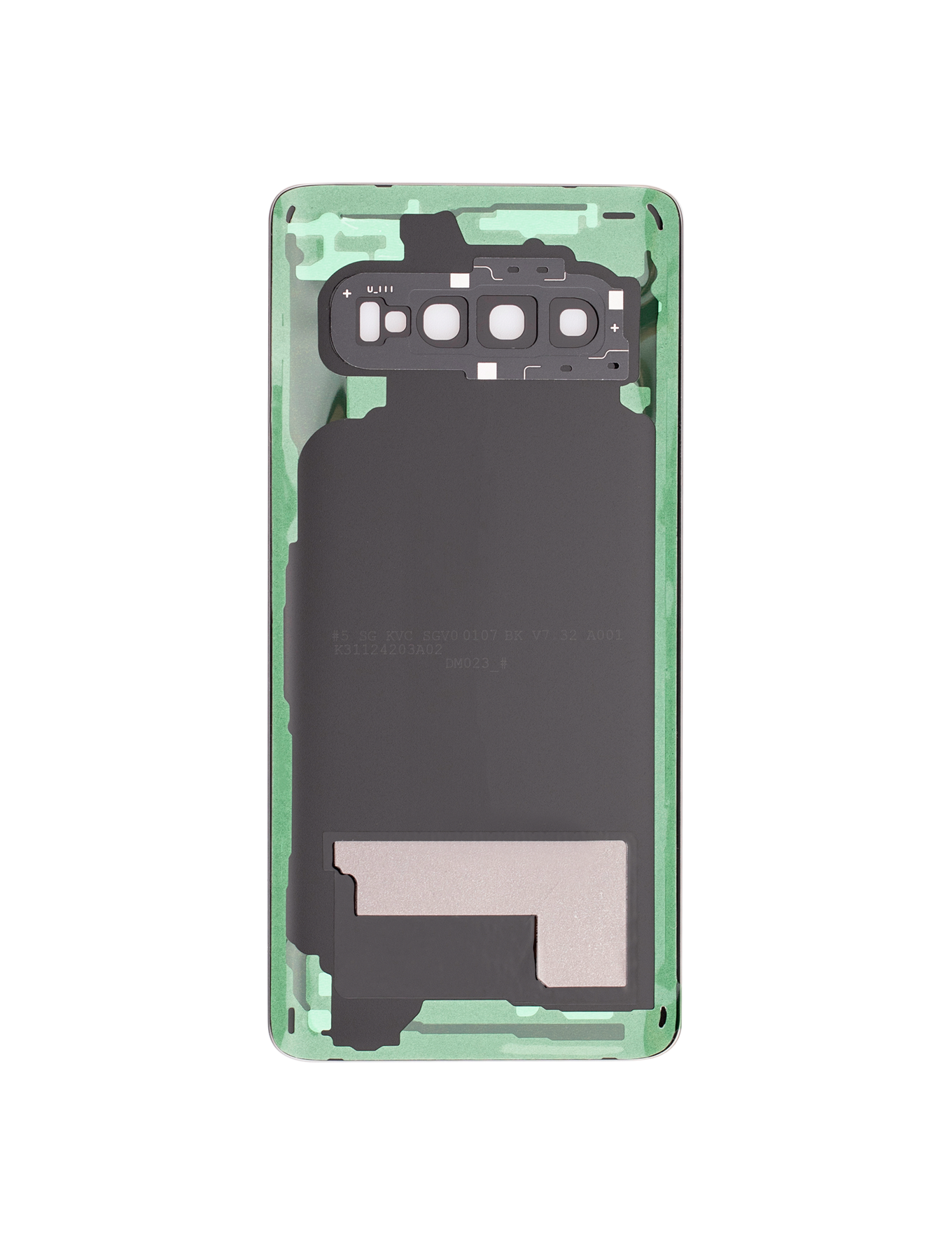 Back cover Glass With Camera Lens For Samsung Galaxy S10 (No Logo) (Aftermarket Plus) (Prism Black)