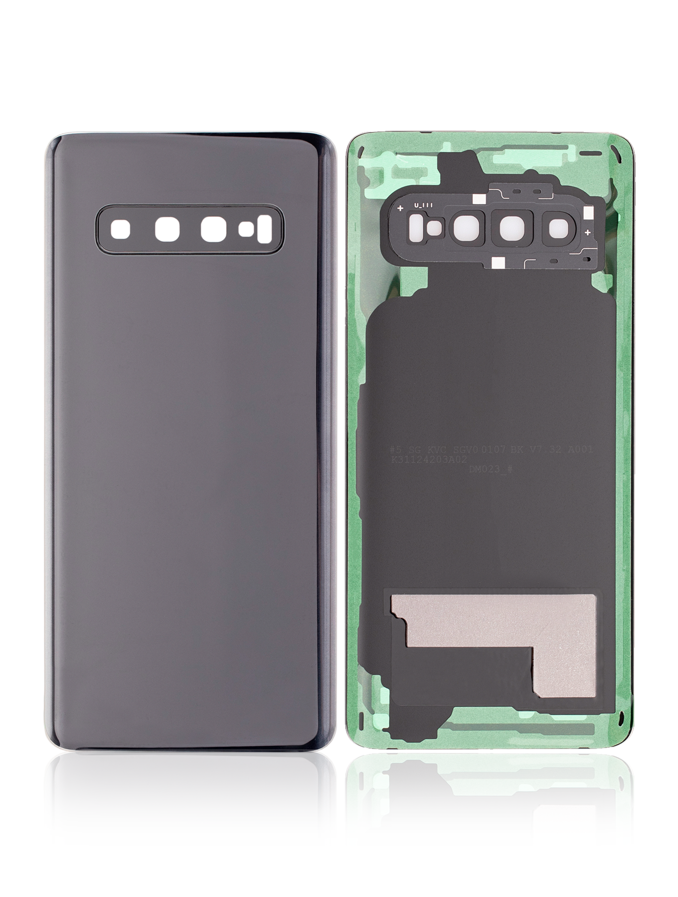 Back cover Glass With Camera Lens For Samsung Galaxy S10 (No Logo) (Aftermarket Plus) (Prism Black)