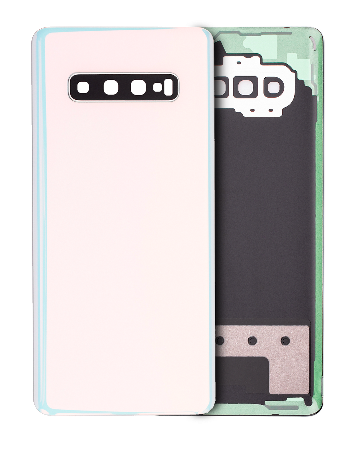 Back cover Glass With Camera Lens For Samsung Galaxy S10 Plus (No Logo) (Aftermarket Plus) (Prism White)