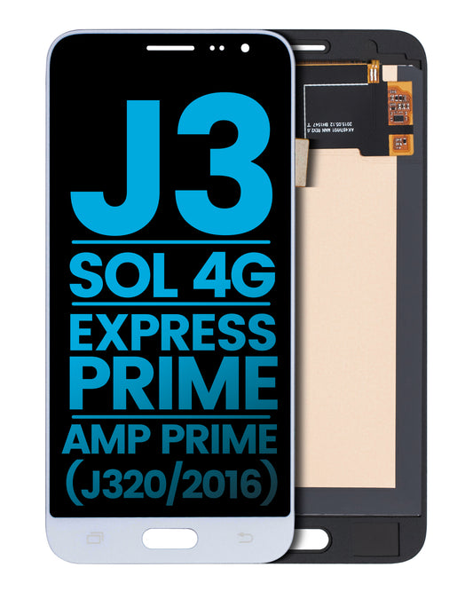LCD Assembly Without Frame For Samsung Galaxy J3 / Sol 4G / Express Prime / Amp Prime (J320 / 2016) (Aftermarket: Incell) (White) | Samsung Galaxy J3 (J320 / 2016) Replacement Parts | product image 1