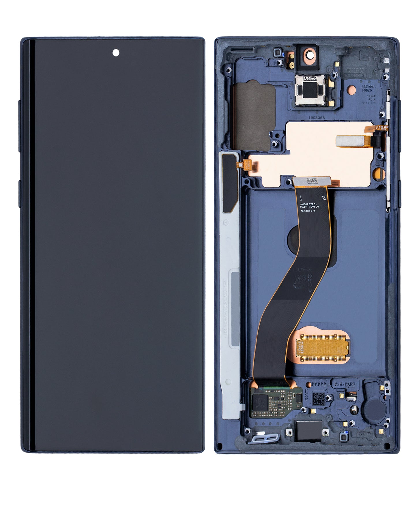 OLED Assembly With Frame For Samsung Galaxy Note 10 (Service Pack) (Aura Glow / Silver)