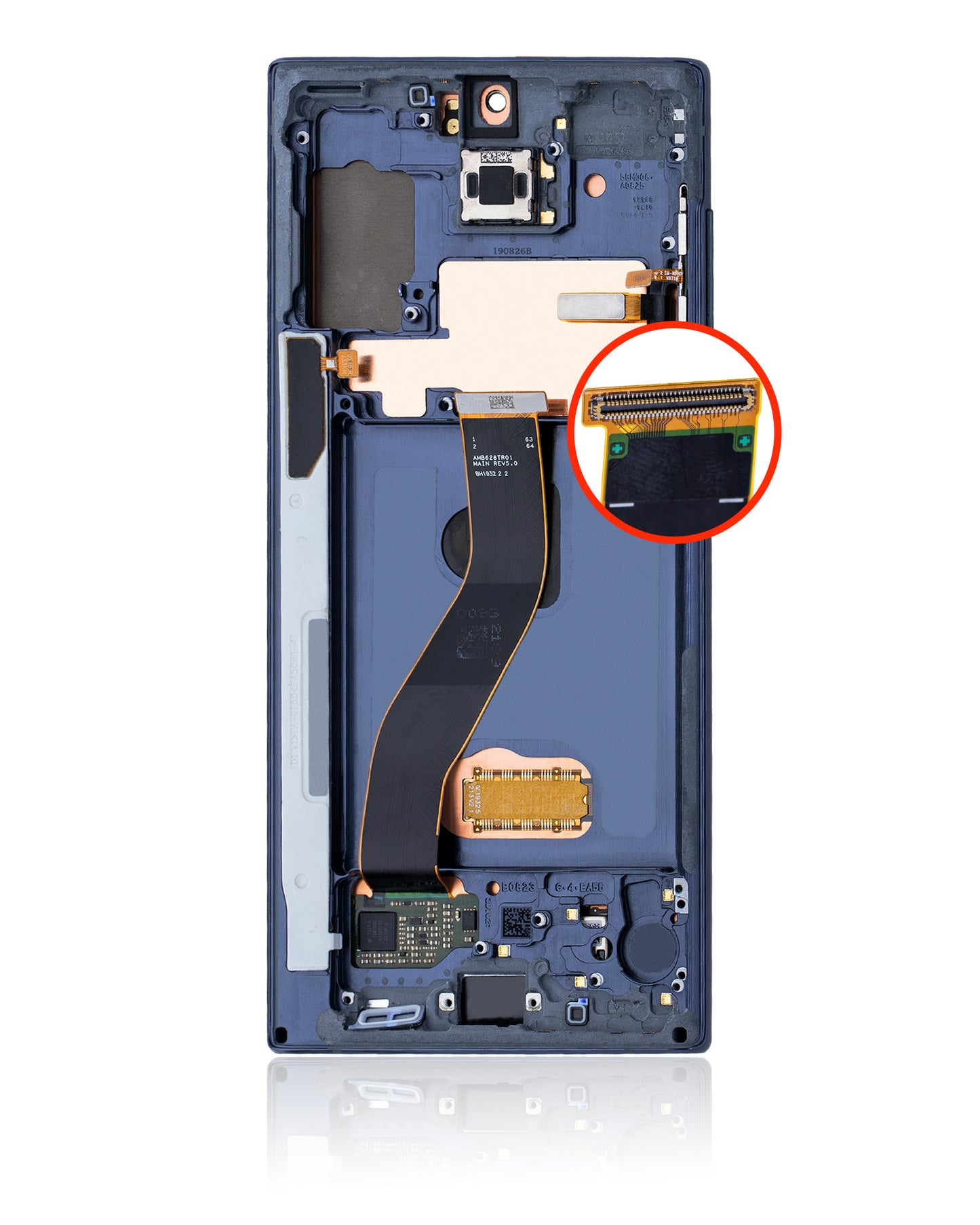 OLED Assembly With Frame For Samsung Galaxy Note 10 (Service Pack) (Aura Glow / Silver)