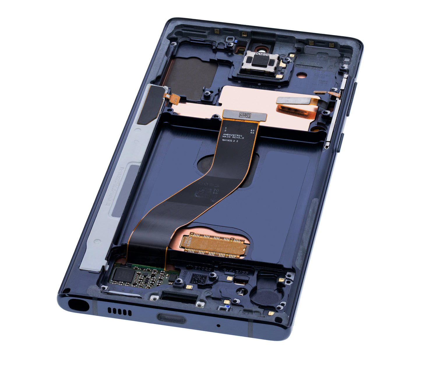 OLED Assembly With Frame For Samsung Galaxy Note 10 (Service Pack) (Aura Glow / Silver)
