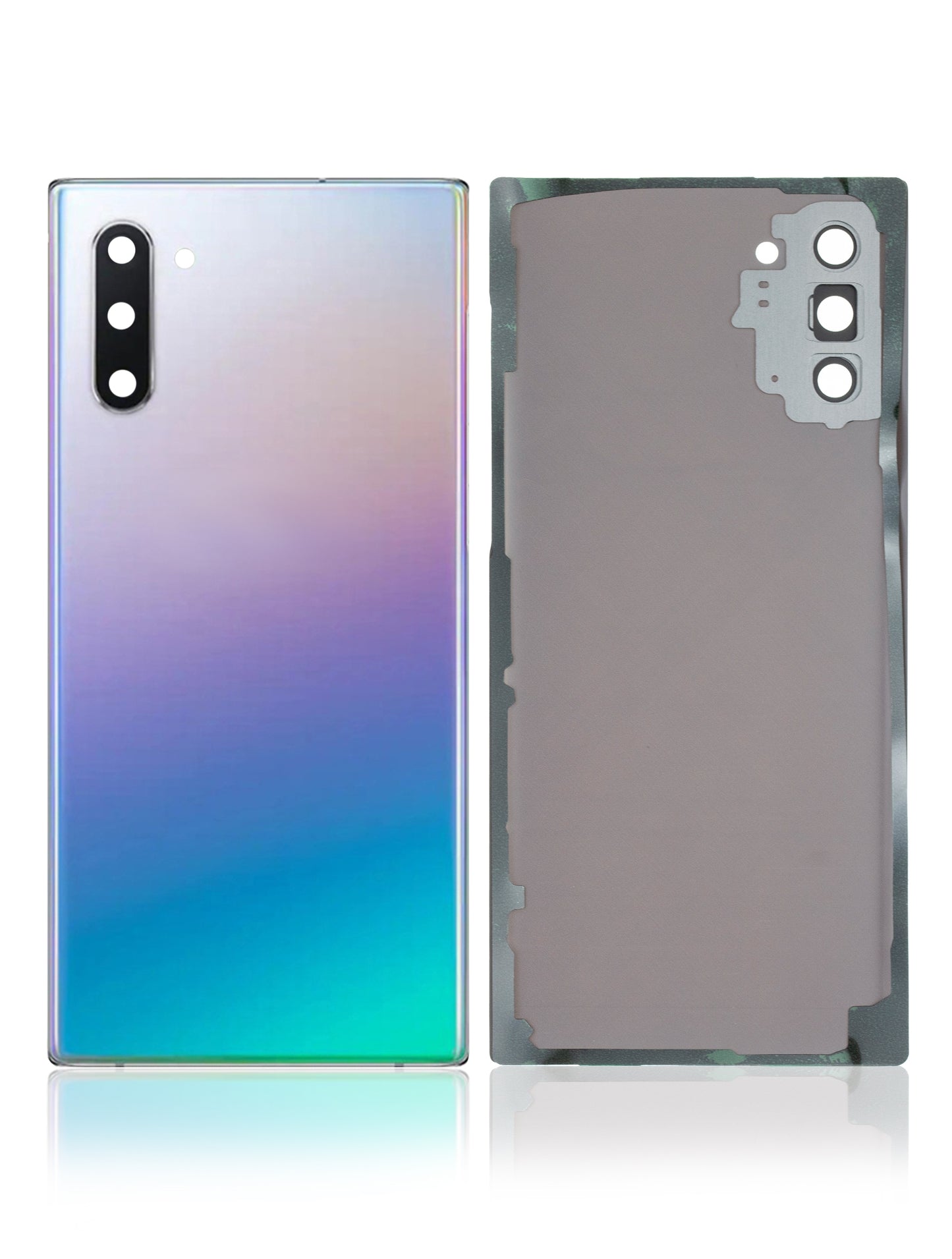 Back Cover Glass With Camera Lens For Samsung Galaxy Note 10 (Service Pack) (Aura Glow / Silver)