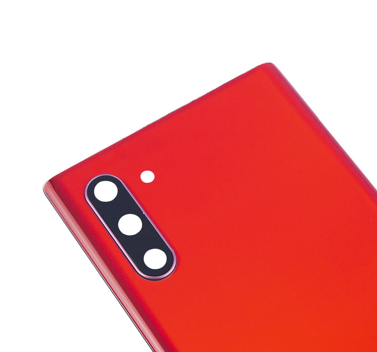 Back Cover Glass With Camera Lens For Samsung Galaxy Note 10 (No Logo) (Aftermarket Plus) (Aura Red)