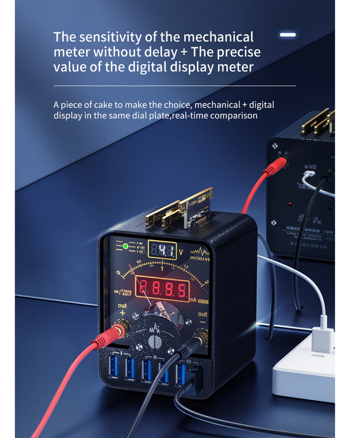LT1 DC Power Supply With Mount And iPhone 6 - 12 Series Battery Power Connectors (Qianli)