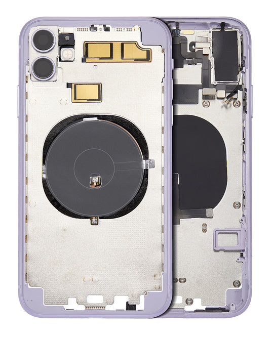 Back Housing W/ Small Components Pre-Installed (Without Back Cover) For iPhone 11 (Purple)