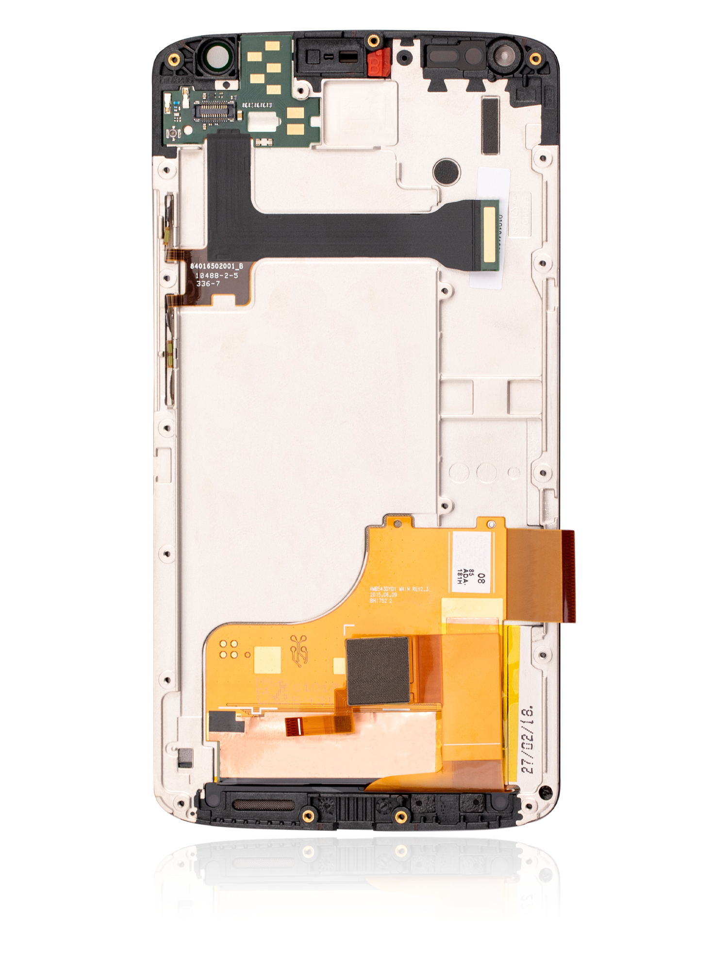 LCD Assembly With Frame for Motorola Droid Turbo 2 (XT1585 / 2015) Refurbished Black - repair component inspection view, SKU 107082030502, image 7