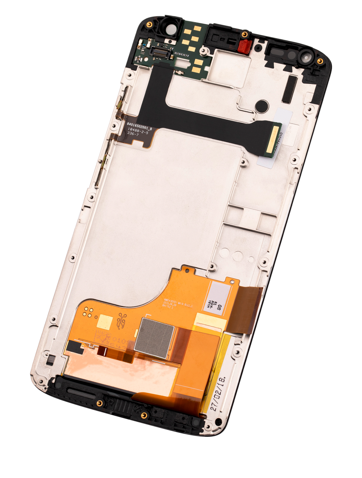 LCD Assembly With Frame for Motorola Droid Turbo 2 (XT1585 / 2015) Refurbished Black - Motorola repair part alternate view, SKU 107082030502, image 2