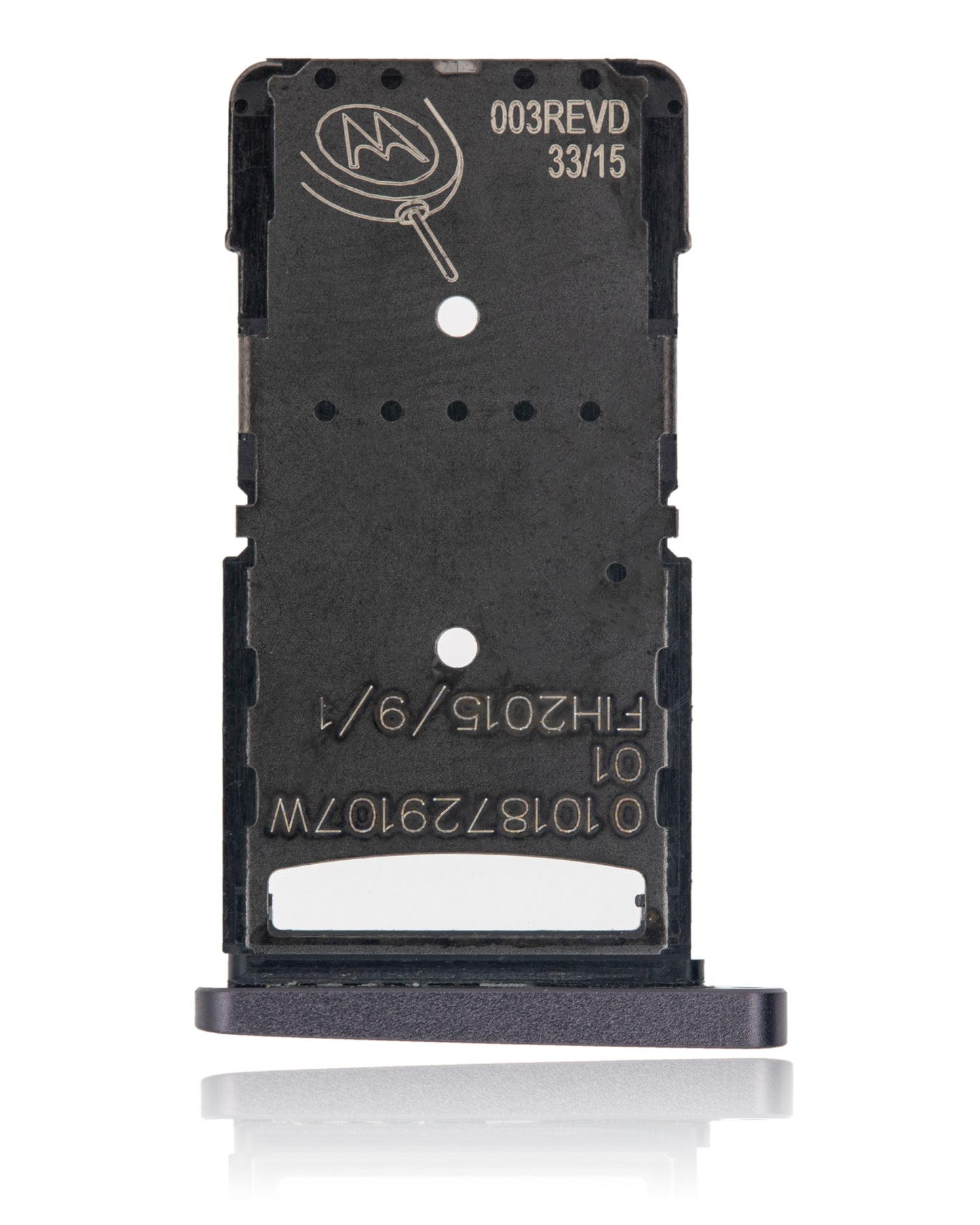SIM Card Tray for Motorola Droid Turbo 2 (XT1585 / 2015) Black - phone replacement part close-up, SKU 107082030534, image 3