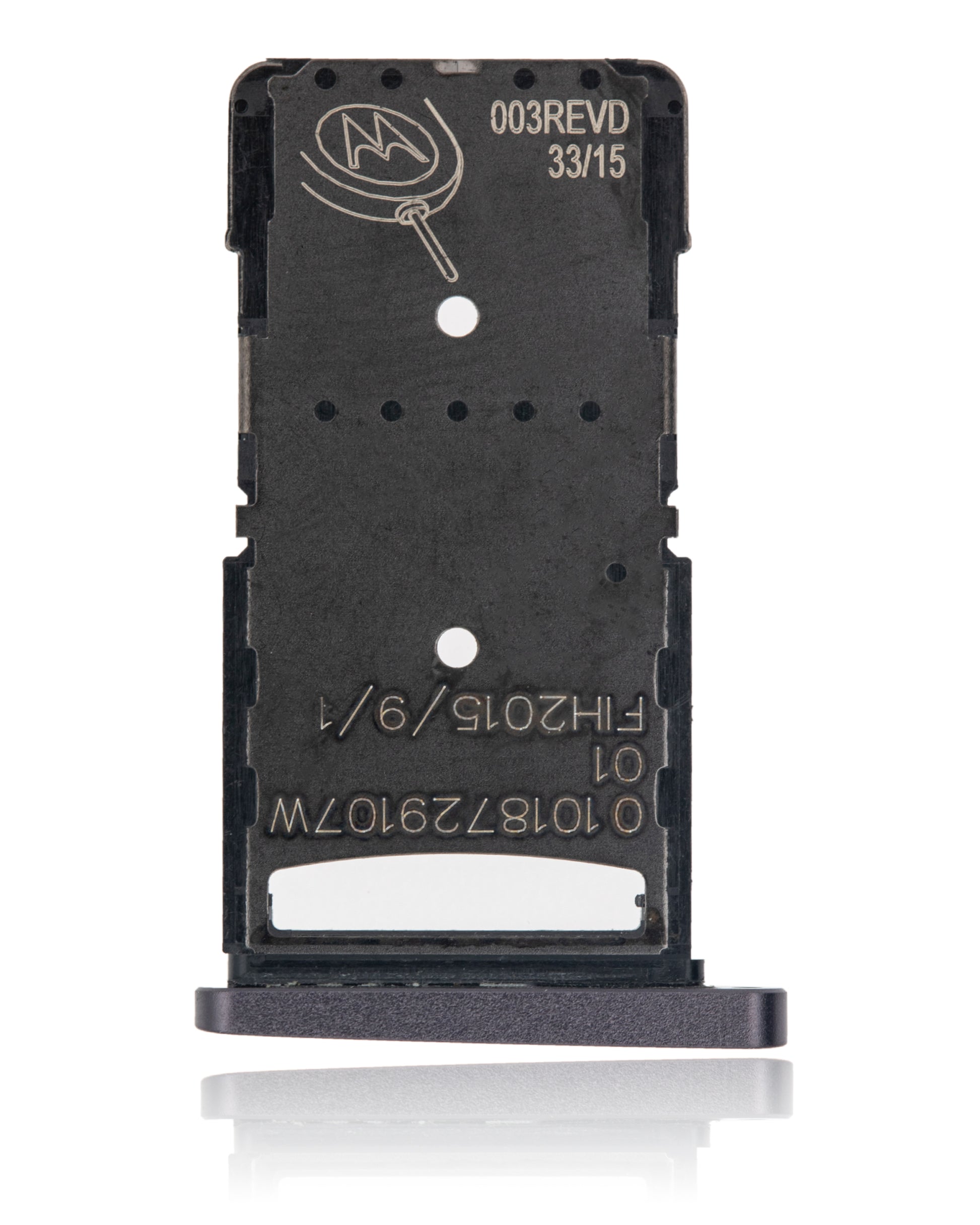 SIM Card Tray for Motorola Droid Turbo 2 (XT1585 / 2015) Black - phone replacement part close-up, SKU 107082030534, image 3