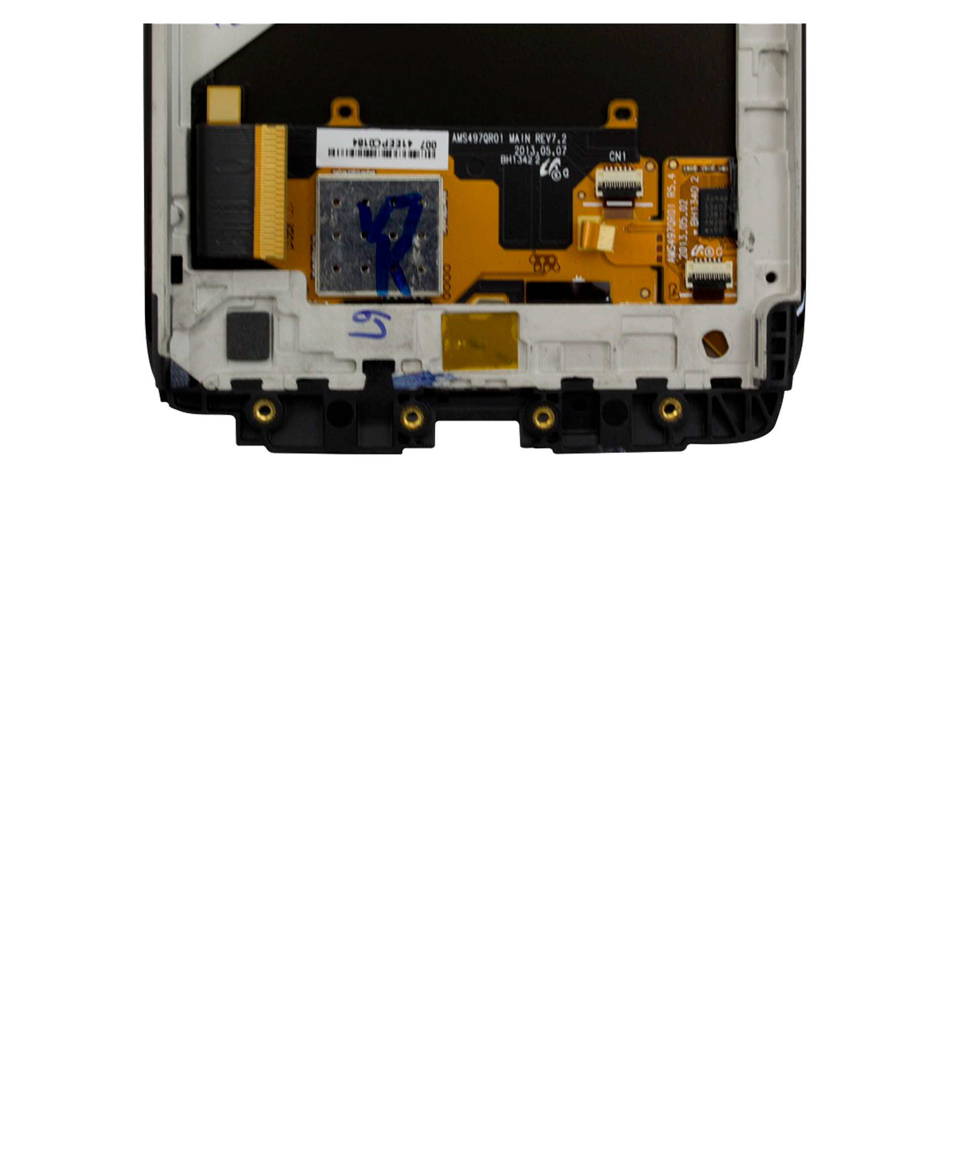 LCD Assembly With Frame for Motorola Droid Maxx (XT1080 / 2013) Refurbished Black - phone replacement part close-up, SKU 107082030603, image 3