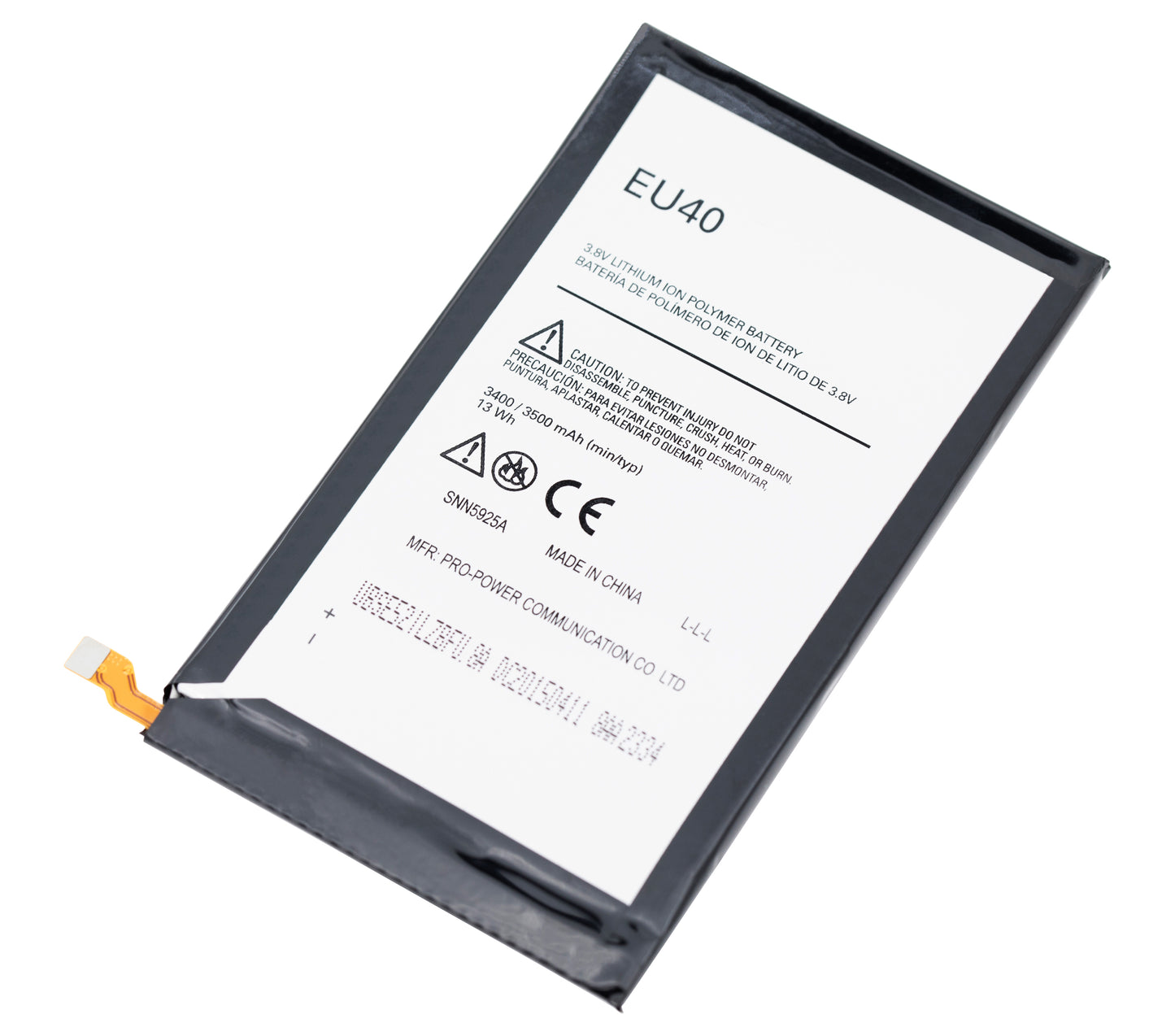 Replacement Battery for Motorola Droid Maxx (XT1080 / 2013) - repair component detail angle, SKU 107082030628, image 4