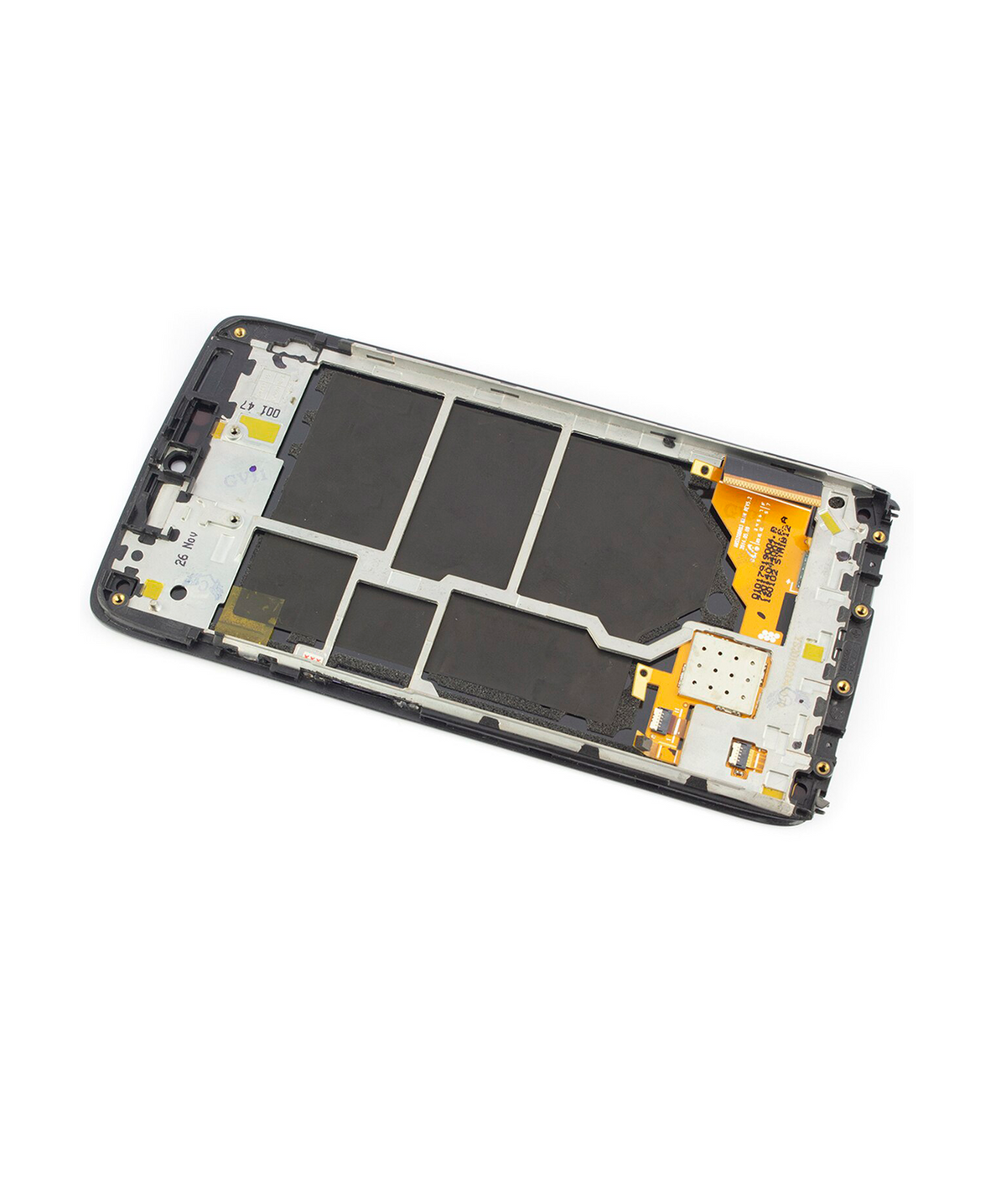 LCD Assembly With Frame for Motorola Droid Turbo (XT1254 / 2014) Refurbished Black - replacement part side detail, SKU 107082030802, image 6
