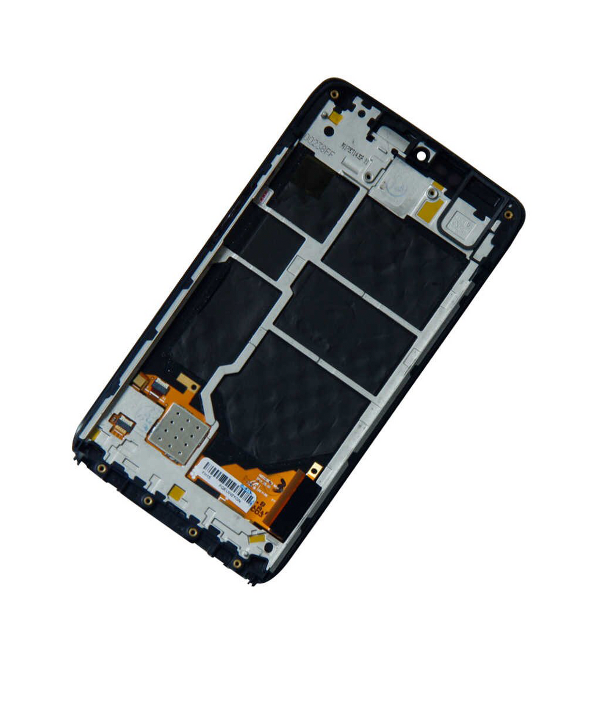 LCD Assembly With Frame for Motorola Droid Turbo (XT1254 / 2014) Refurbished Black - phone replacement part close-up, SKU 107082030802, image 3