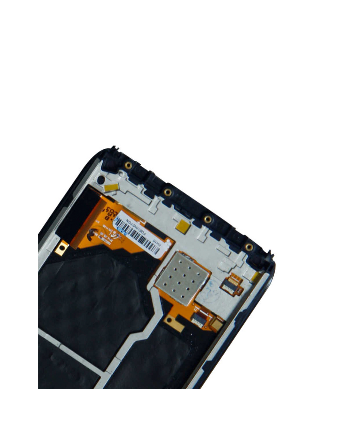 LCD Assembly With Frame for Motorola Droid Turbo (XT1254 / 2014) Refurbished Black - repair component detail angle, SKU 107082030802, image 4