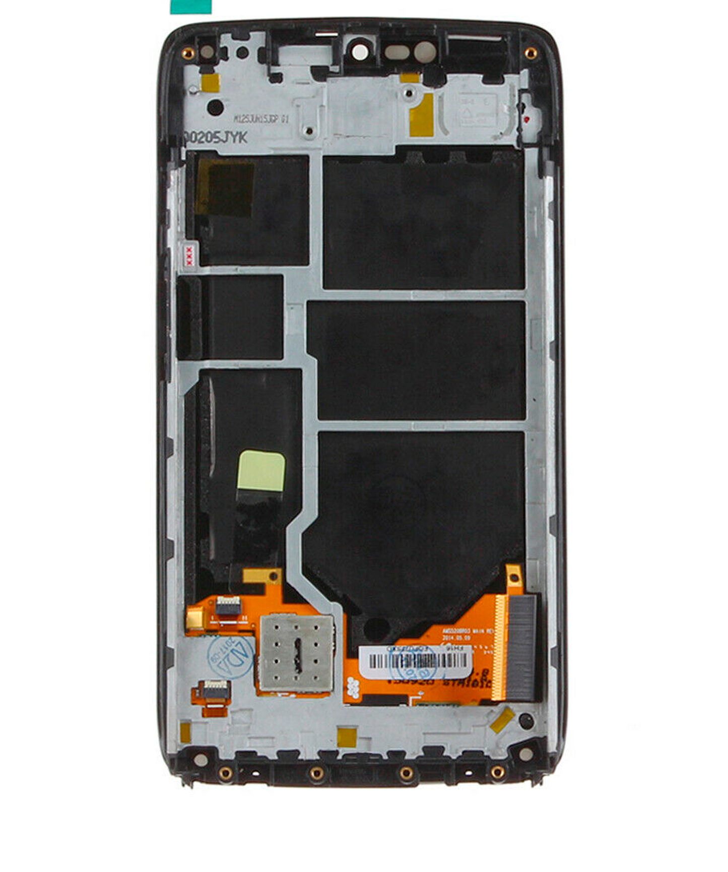 LCD Assembly With Frame for Motorola Droid Turbo (XT1254 / 2014) Refurbished Black - repair component inspection view, SKU 107082030802, image 7