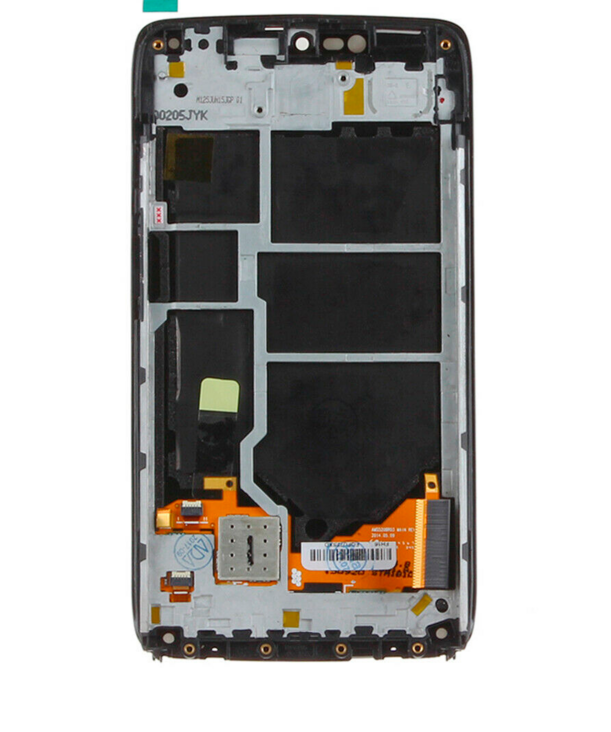 LCD Assembly With Frame for Motorola Droid Turbo (XT1254 / 2014) Refurbished Black - repair component inspection view, SKU 107082030802, image 7
