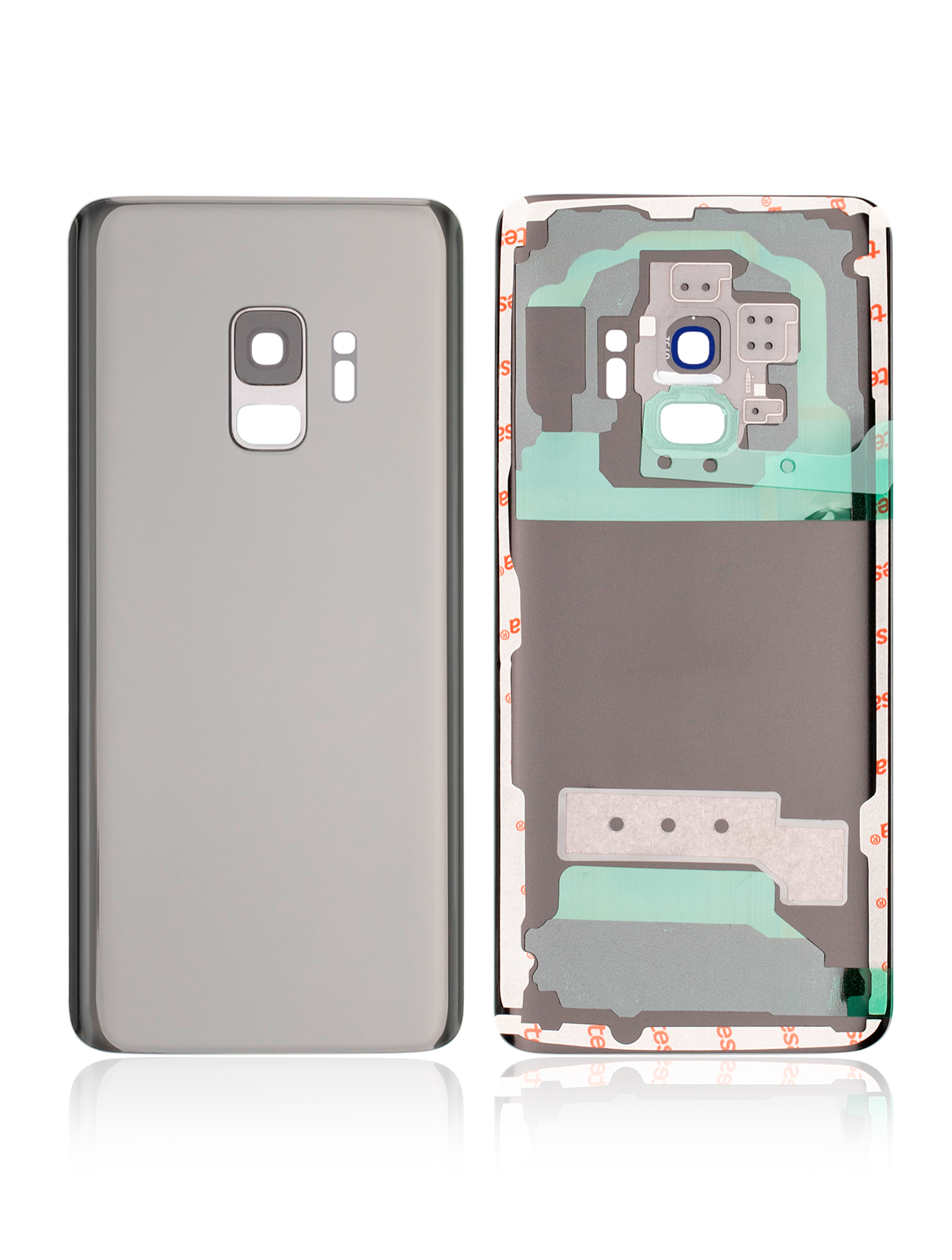 Back Cover Glass With Camera Lens For Samsung Galaxy S9 (No Logo) (Aftermarket Plus) (Silver)