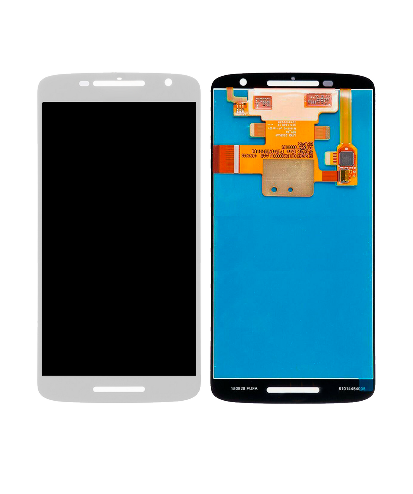 LCD Assembly Without Frame for Motorola Droid Maxx 2 (XT1565 / 2015) Refurbished White - phone replacement part close-up, SKU 107082036902, image 3