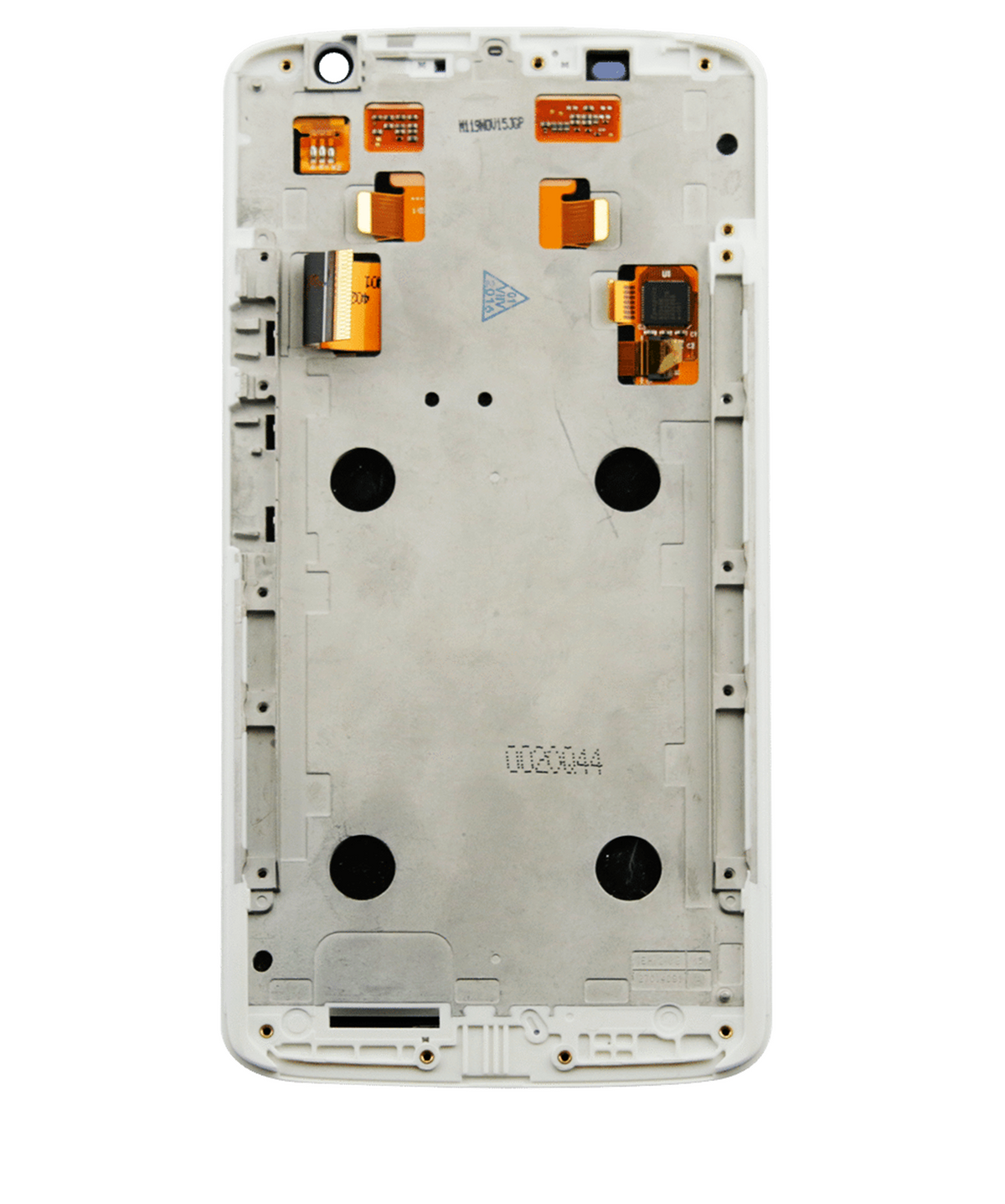 LCD Assembly With Frame for Motorola Droid Maxx 2 (XT1565 / 2015) Refurbished White - phone replacement part close-up, SKU 107082036904, image 3