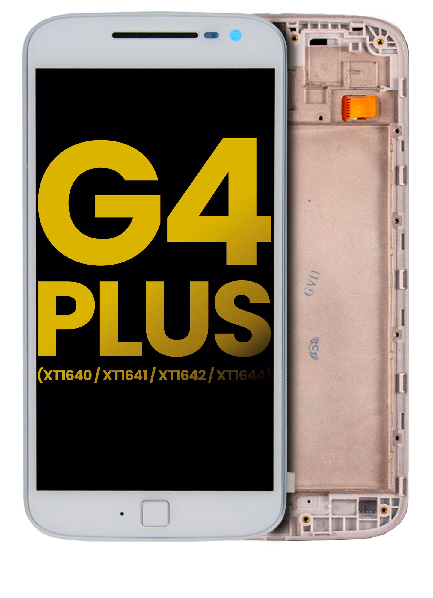 LCD Assembly With Frame For Motorola Moto G4 Plus (XT1640 / XT1641 / XT1642 / XT1644 / 2016) (Refurbished) (White) | compatible mobile phone replacement part | SKU 107082039106 | product image 1