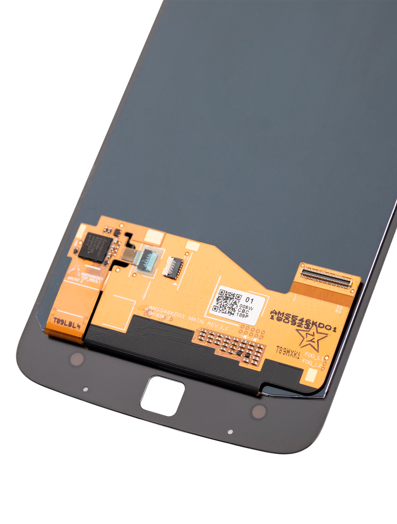 LCD Assembly Without Frame For Motorola Moto Z / Moto Z Droid (XT1650-01 / 2016) (Refurbished) (Black) - Motorola replacement part, alternate component view, SKU 107082048103
