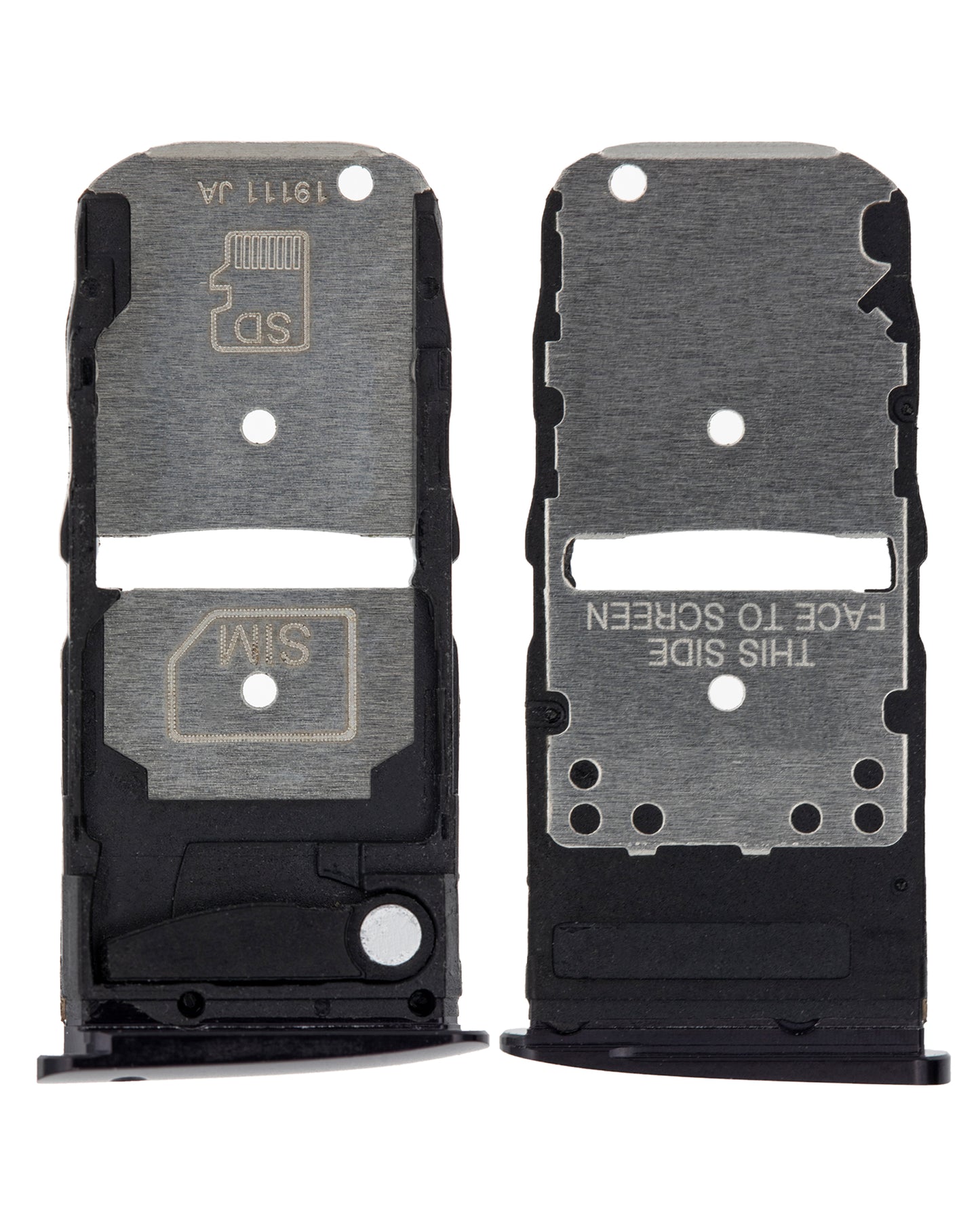 Single Sim Card Tray For Motorola Moto Z4 (XT1980 / 2019) (Black) - Motorola replacement part, alternate repair part view, SKU 107082049330