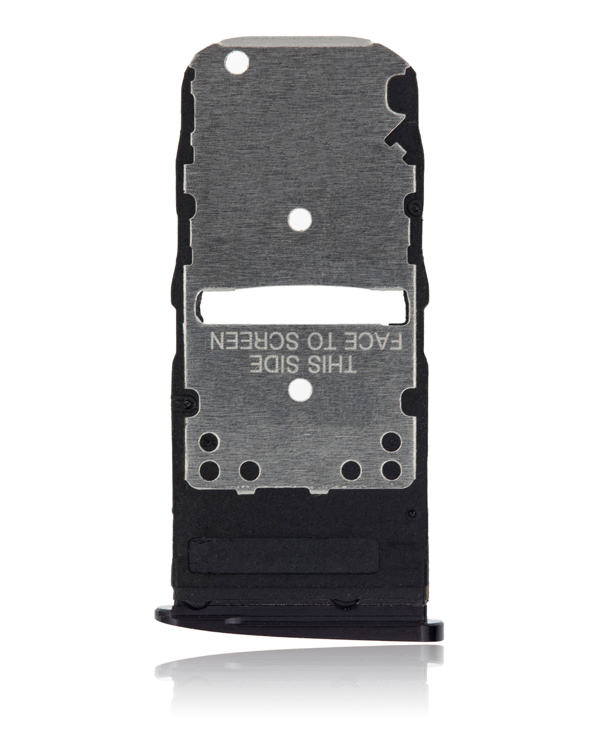 Single Sim Card Tray For Motorola Moto Z4 (XT1980 / 2019) (Black) - Motorola replacement part, component detail view, SKU 107082049330