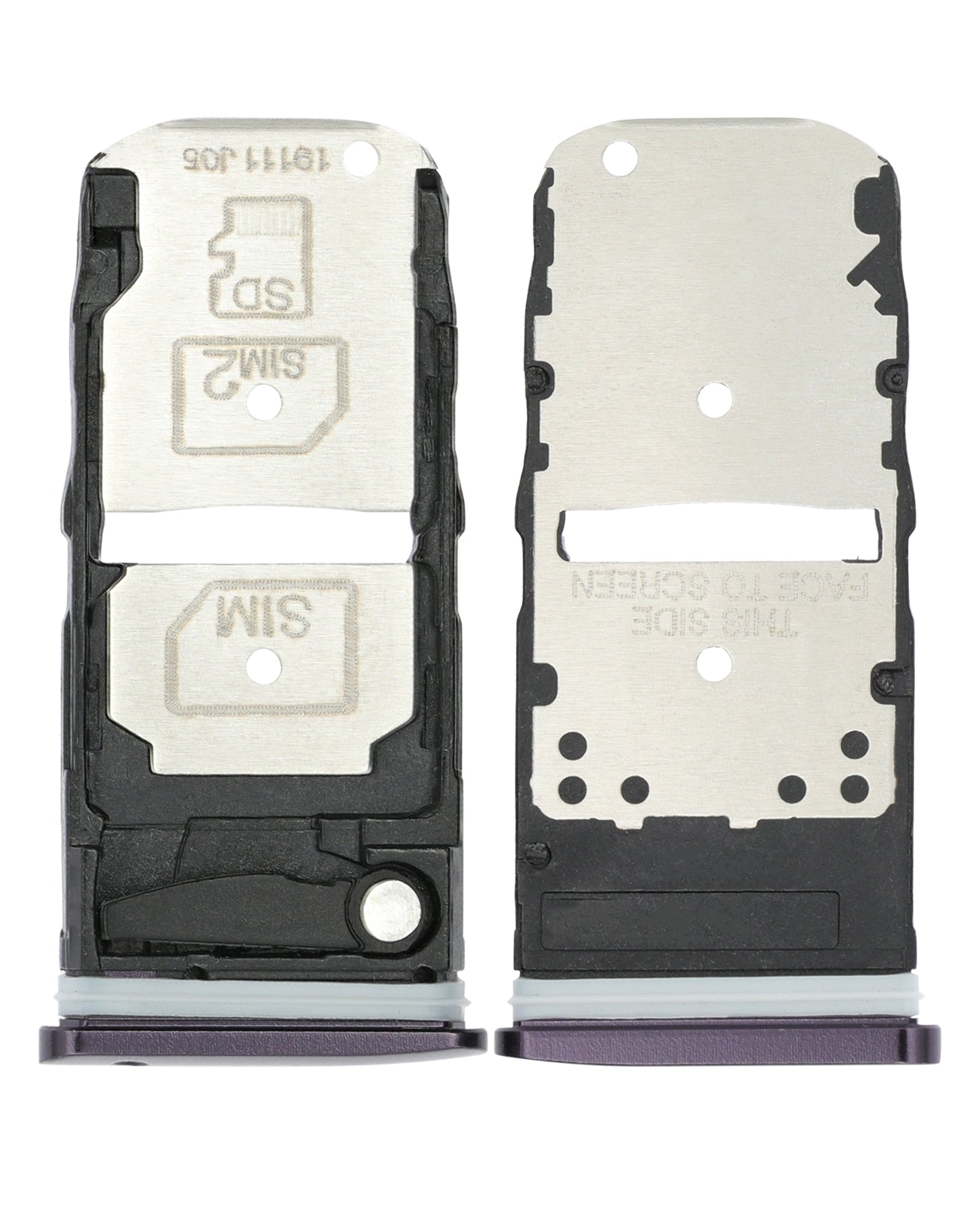 Dual Sim Card Tray For Motorola Moto Z4 (XT1980 / 2019) (Purple) - Motorola replacement part, alternate repair part view, SKU 107082049338