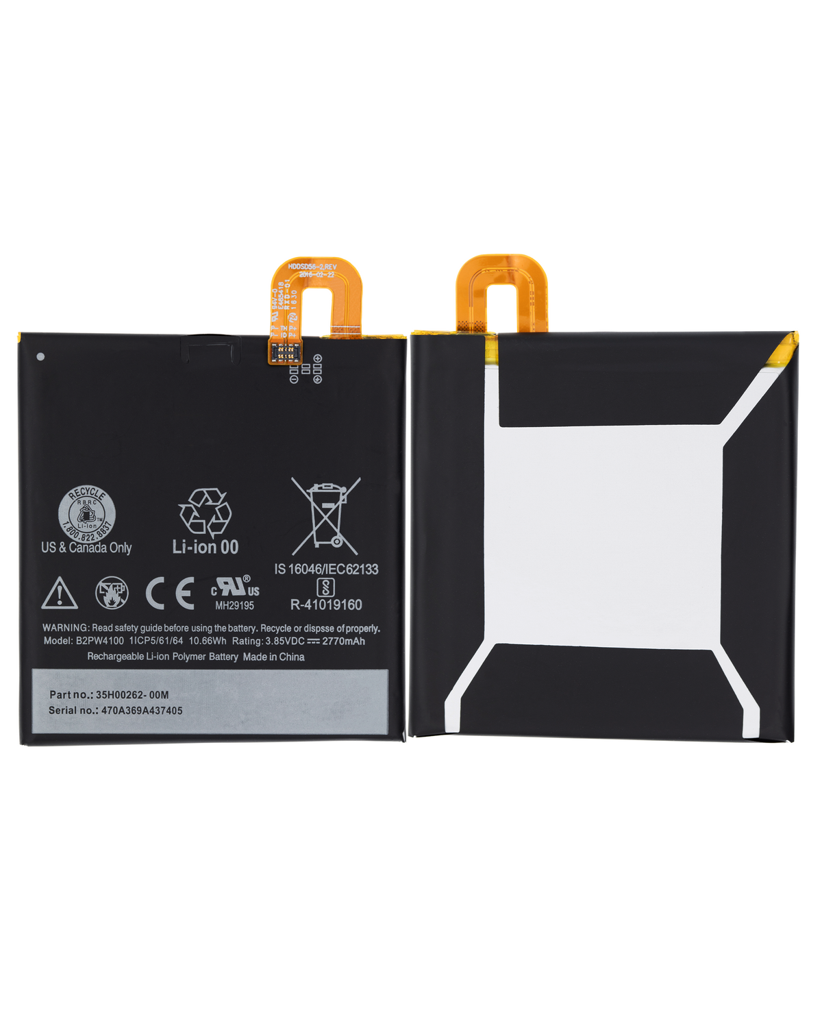 Replacement Battery For Google Pixel (B2PW4100) - repair component alternate view