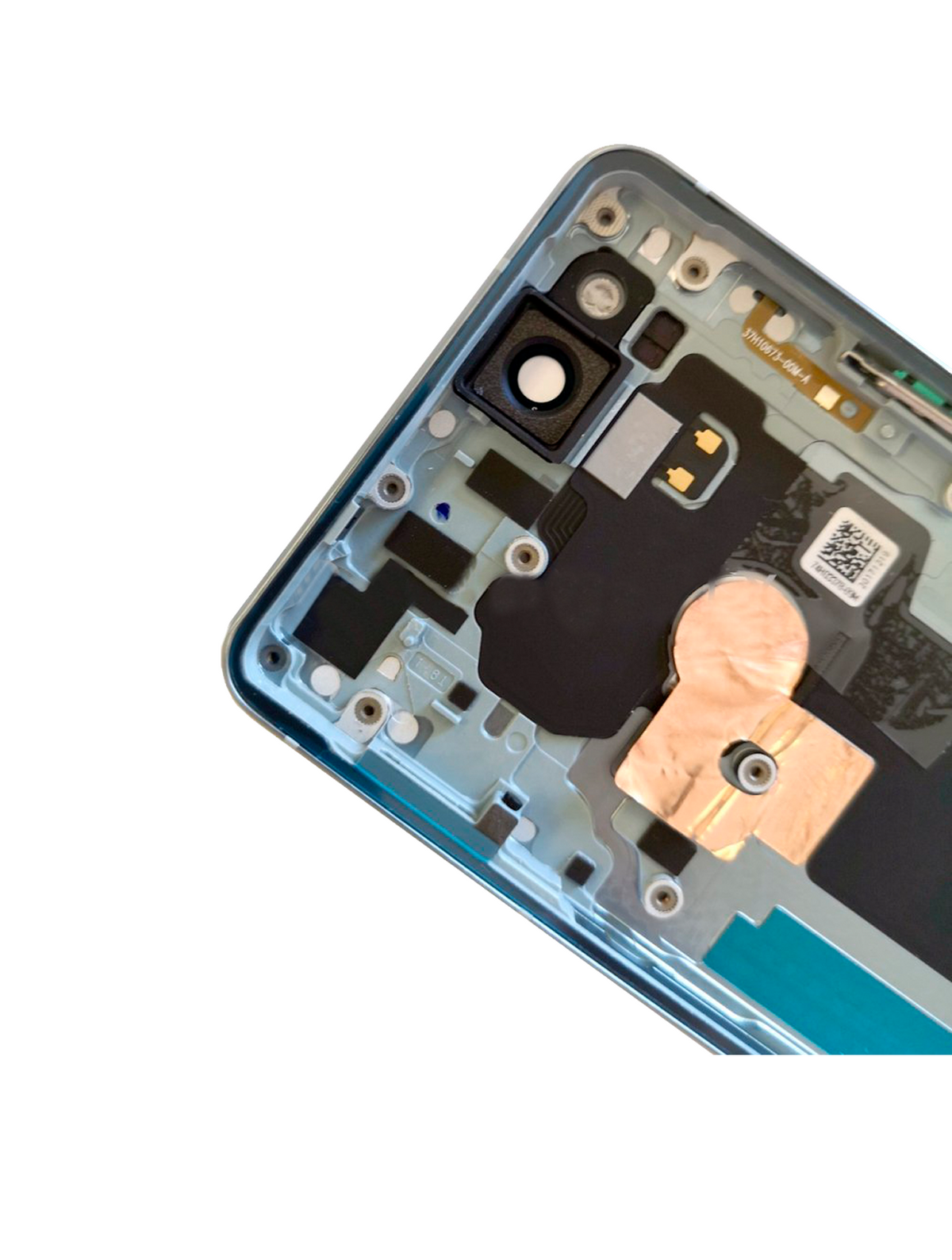 Back Housing W/ Small Components Pre-Installed For Google Pixel 2 (Used OEM Pull: Grade A) (Blue) - repair component alternate view