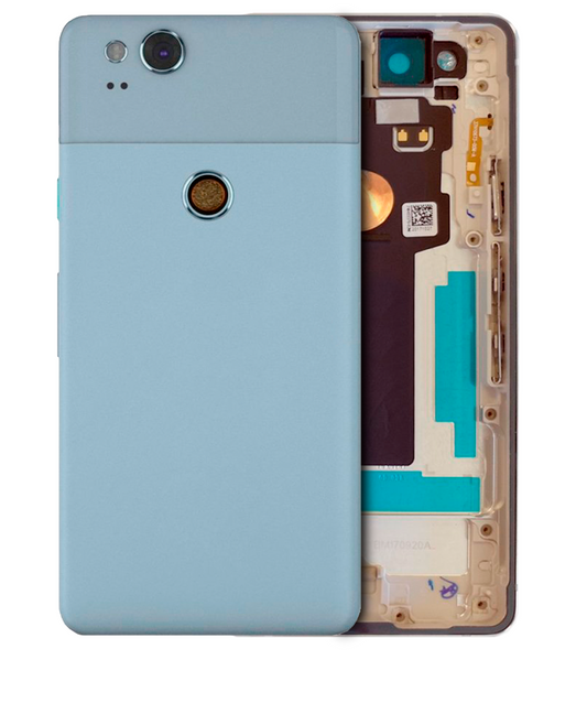 Back Housing W/ Small Components Pre-Installed For Google Pixel 2 (Used OEM Pull: Grade A) (Blue) - replacement part product view