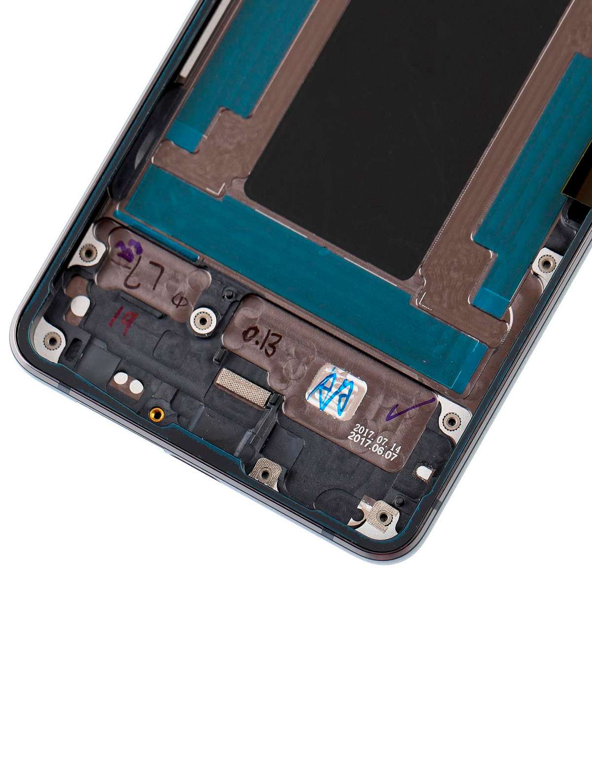 Back Housing W/ Small Components Pre-Installed For Google Pixel 2 (Used OEM Pull: Grade A) (Black) - phone repair component product image
