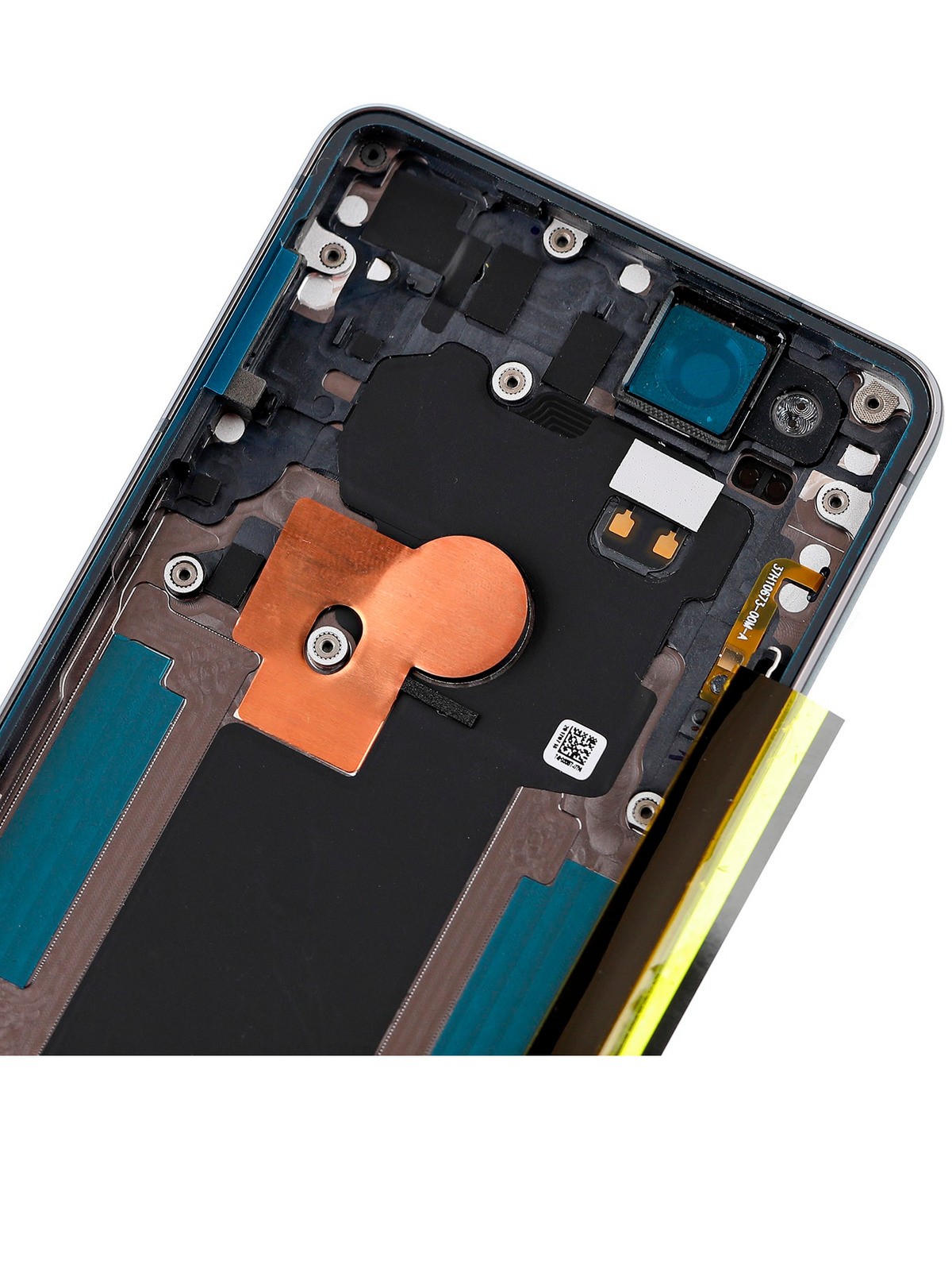 Back Housing W/ Small Components Pre-Installed For Google Pixel 2 (Used OEM Pull: Grade A) (Black) - repair component alternate view