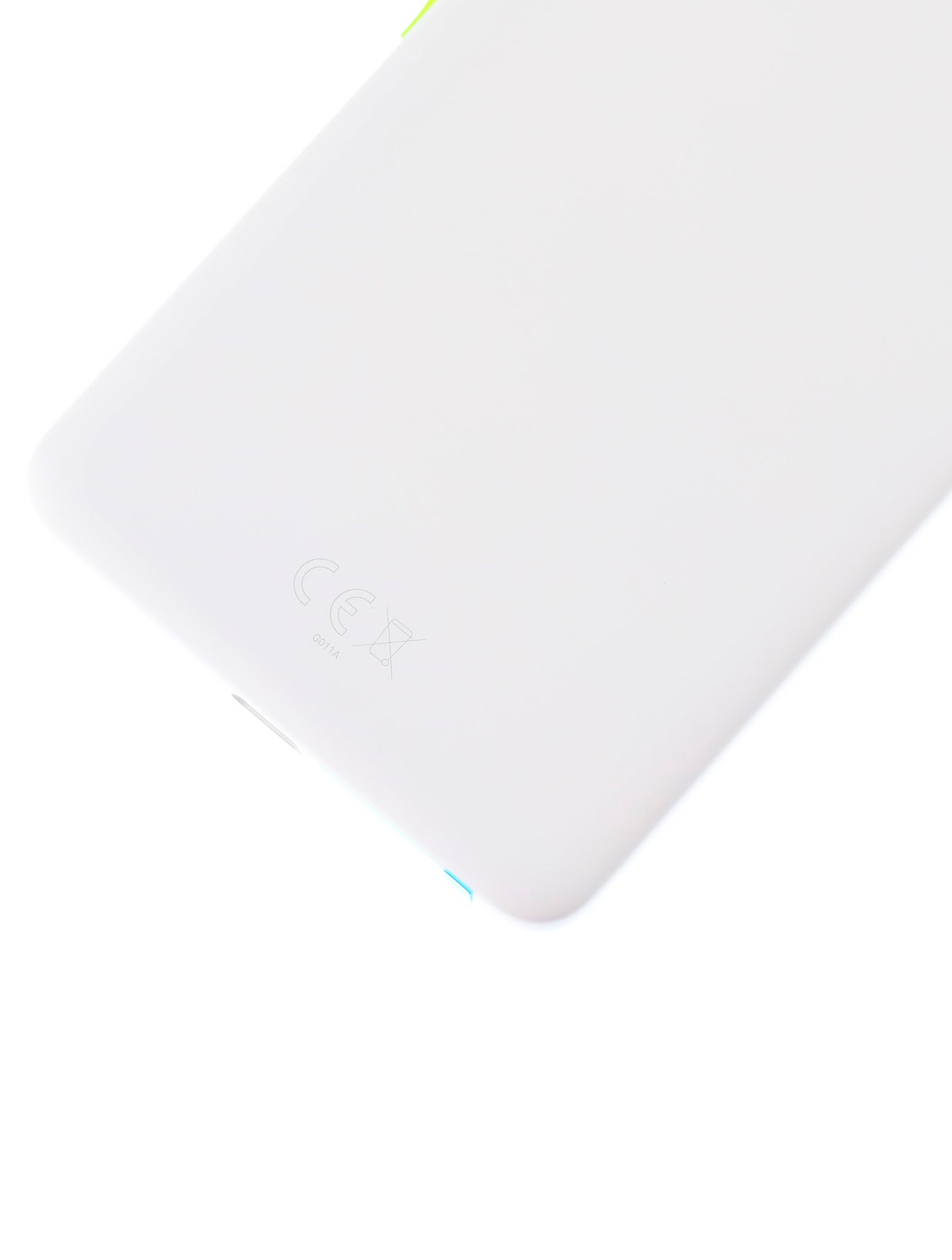 Back Housing W/ Small Components Pre-Installed For Google Pixel 2 (Used OEM Pull: Grade A) (White) - repair component detailed angle