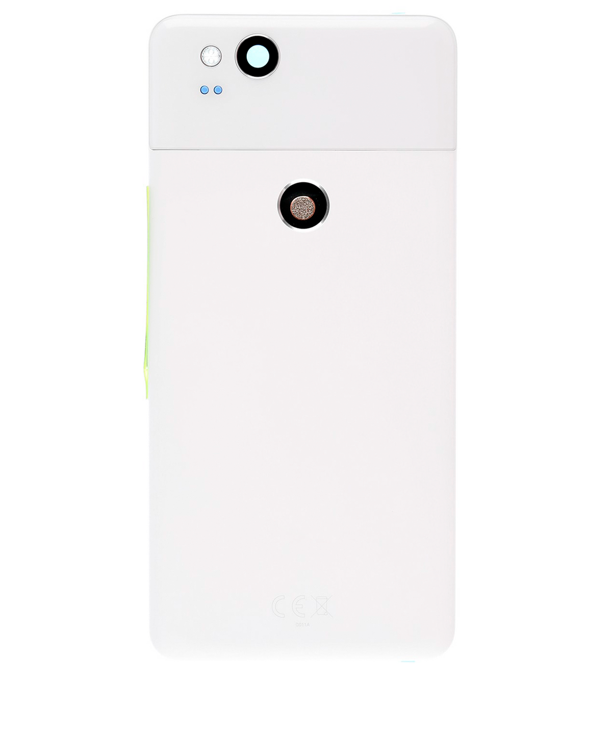 Back Housing W/ Small Components Pre-Installed For Google Pixel 2 (Used OEM Pull: Grade A) (White) - replacement component detail view