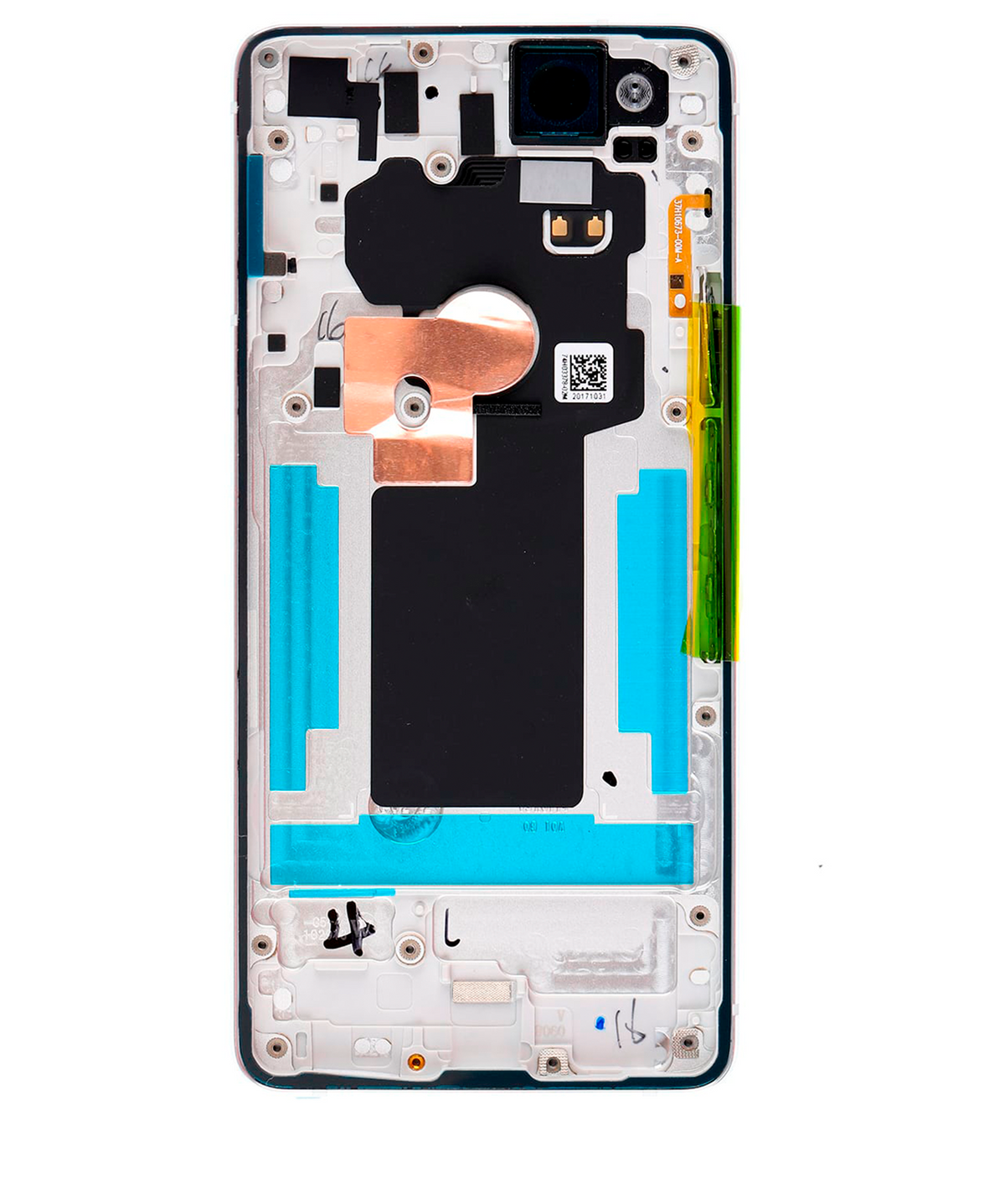 Back Housing W/ Small Components Pre-Installed For Google Pixel 2 (Used OEM Pull: Grade A) (White) - replacement part additional angle