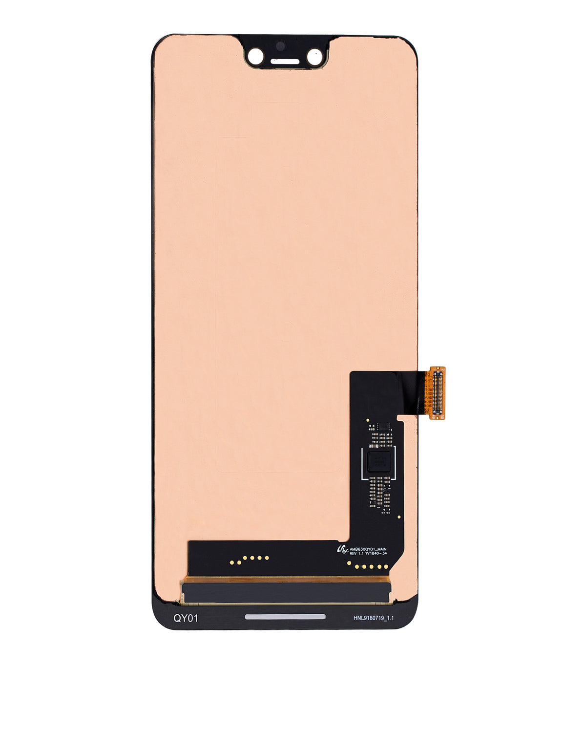 OLED Assembly Without Frame For Google Pixel 3 XL (Refurbished) (All Colors) - repair component detailed angle