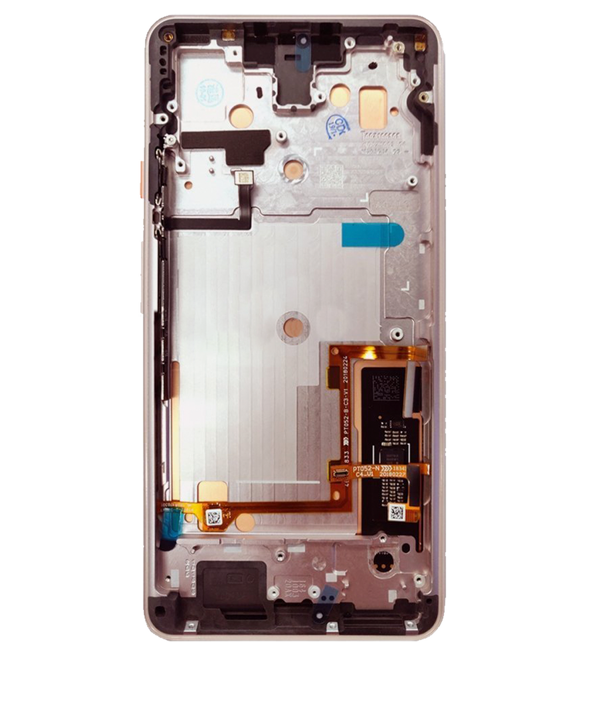 OLED Assembly With Frame For Google Pixel 3 XL (Refurbished) (Pink) - replacement component detail view